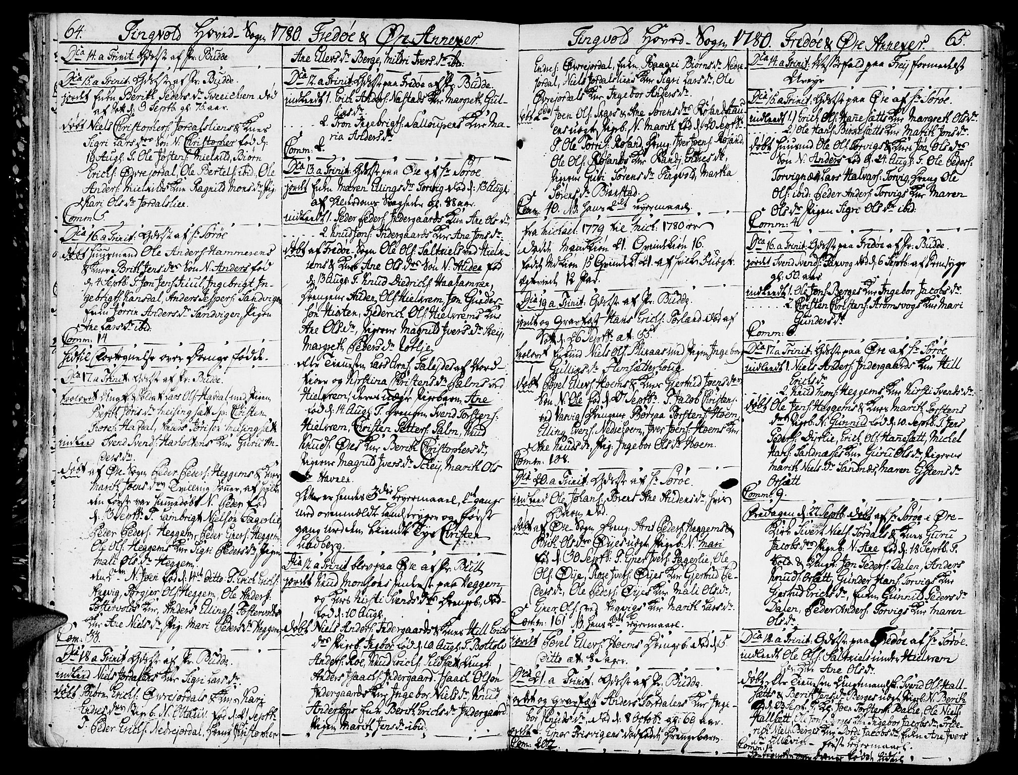 Ministerialprotokoller, klokkerbøker og fødselsregistre - Møre og Romsdal, SAT/A-1454/586/L0980: Parish register (official) no. 586A06, 1776-1794, p. 64-65