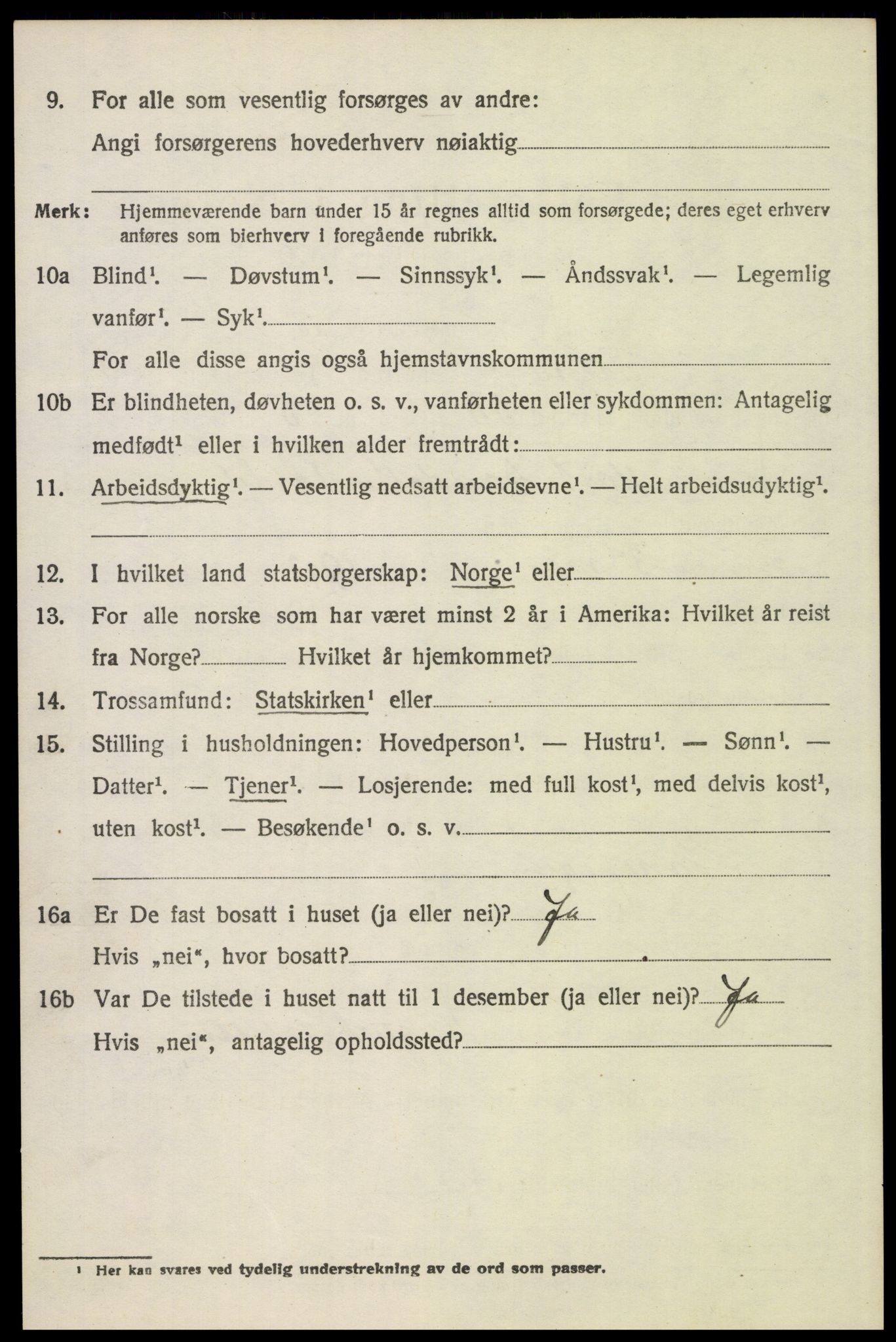 SAH, 1920 census for Trysil, 1920, p. 4076