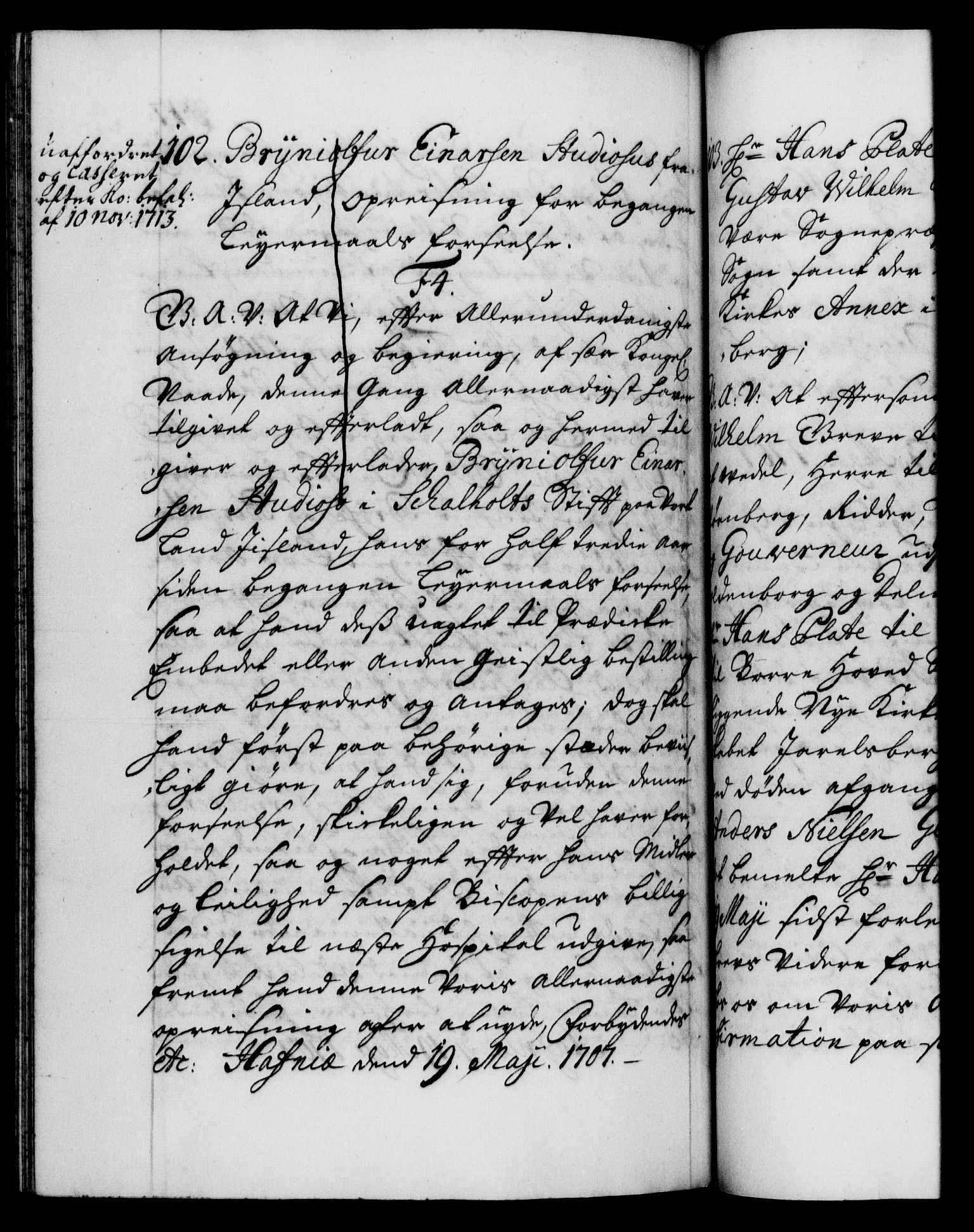 Danske Kanselli 1572-1799, AV/RA-EA-3023/F/Fc/Fca/Fcaa/L0019: Norske registre, 1704-1707, p. 547b