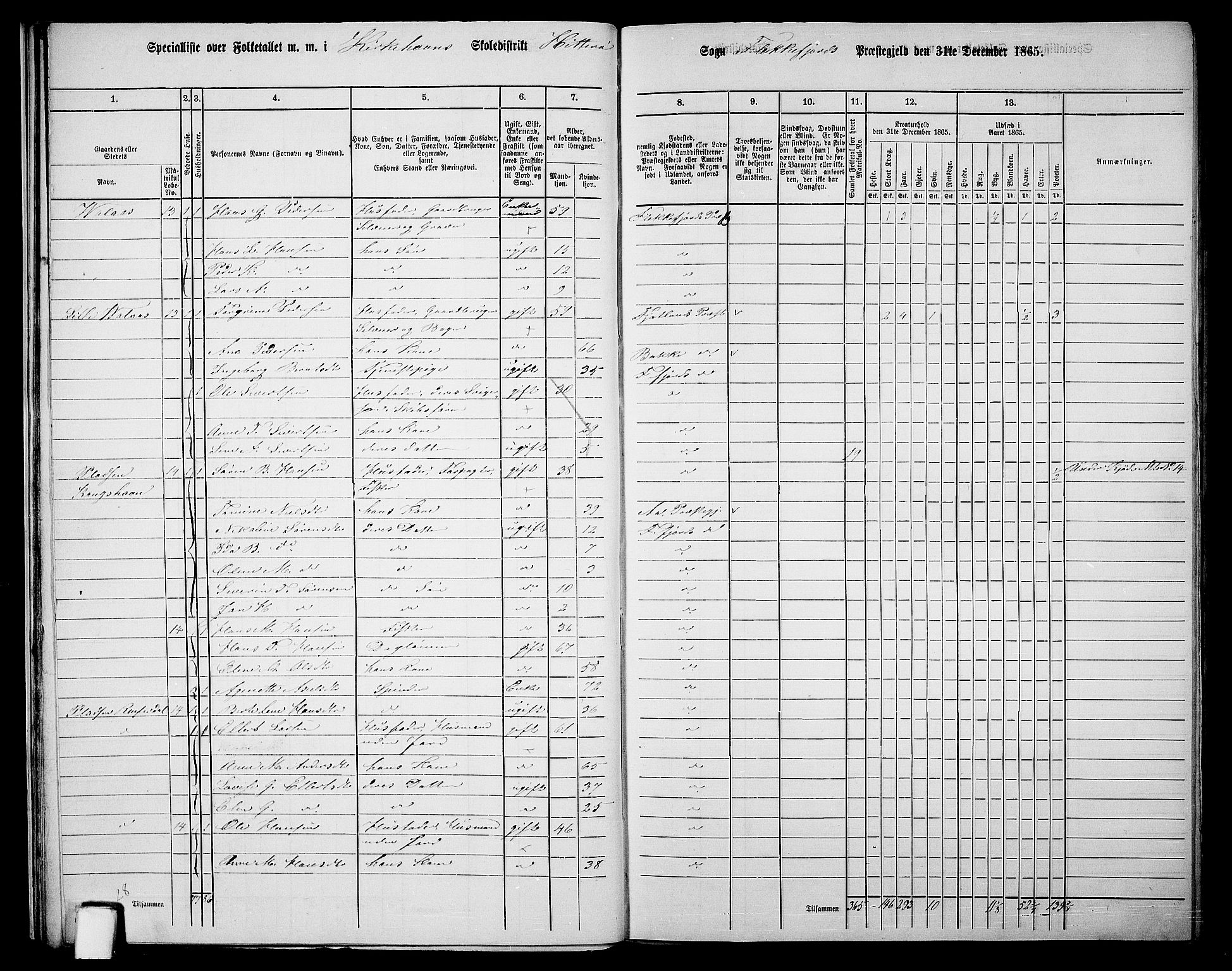 RA, 1865 census for Flekkefjord/Nes og Hidra, 1865, p. 25