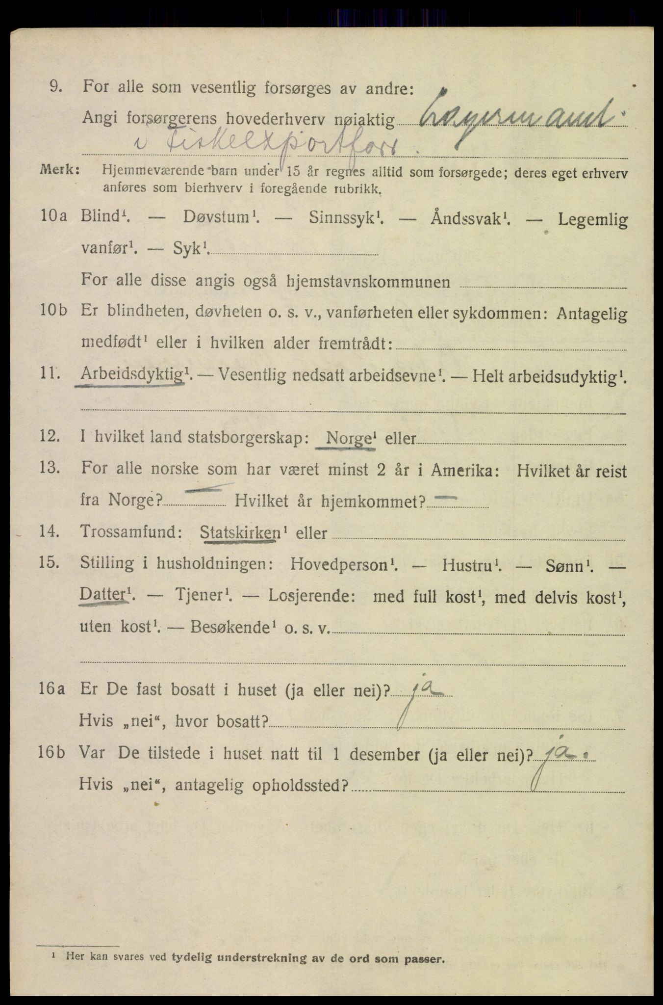 SAK, 1920 census for Flekkefjord, 1920, p. 2077