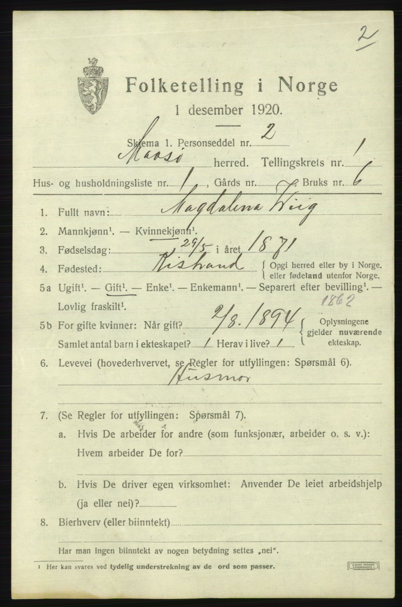 SATØ, 1920 census for Måsøy, 1920, p. 856