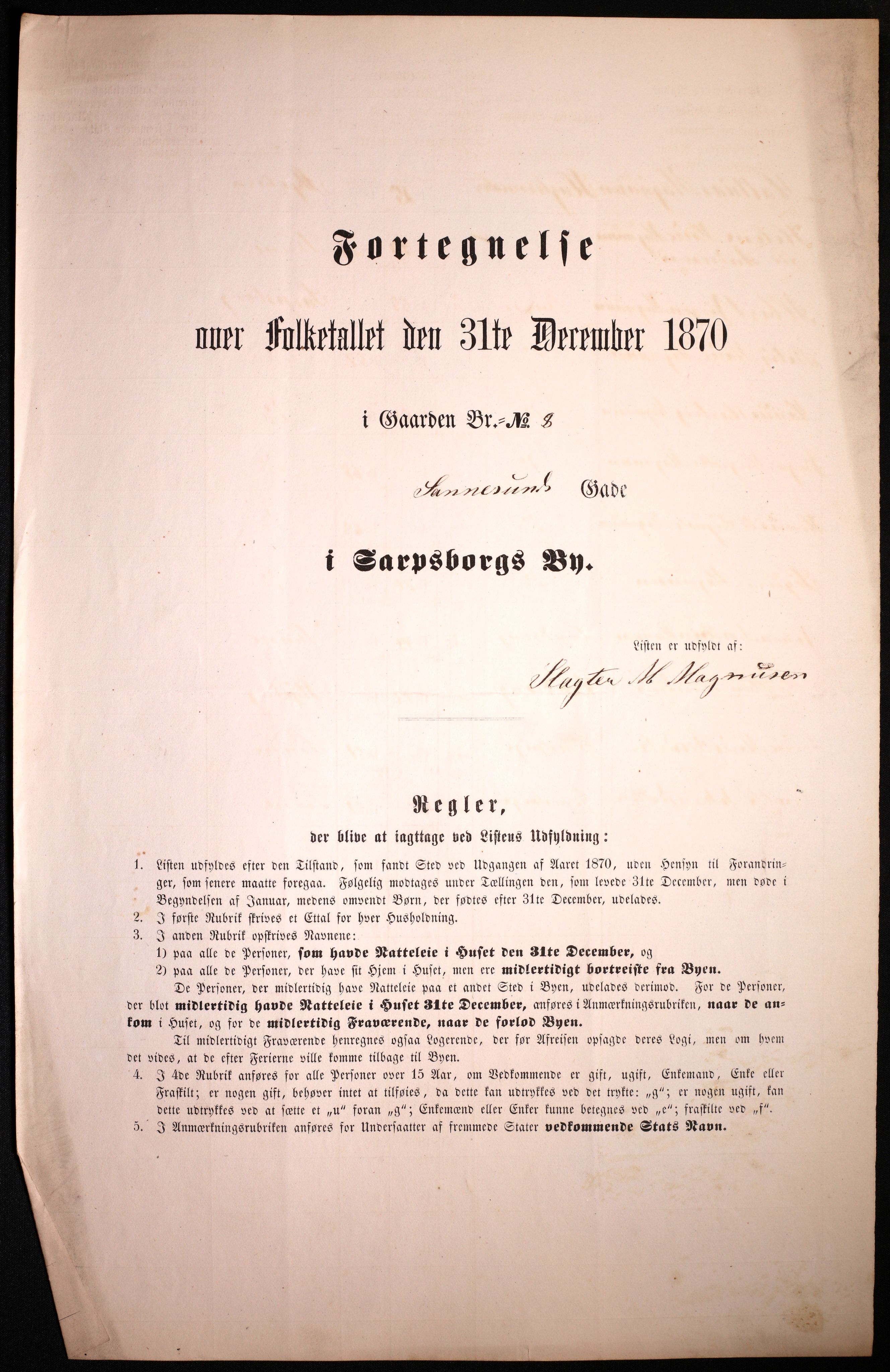 RA, 1870 census for 0102 Sarpsborg, 1870, p. 399