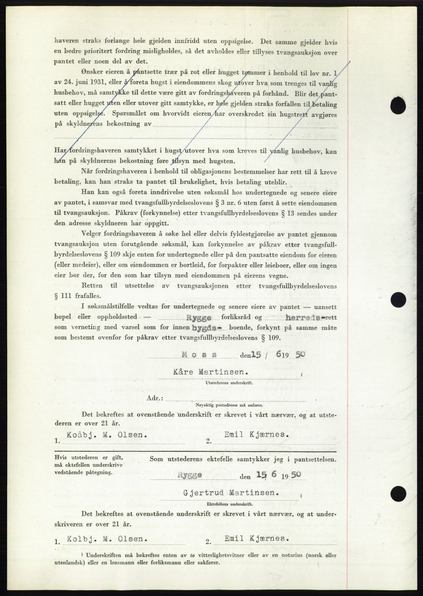 Moss sorenskriveri, AV/SAO-A-10168: Mortgage book no. B24, 1950-1950, Diary no: : 1876/1950