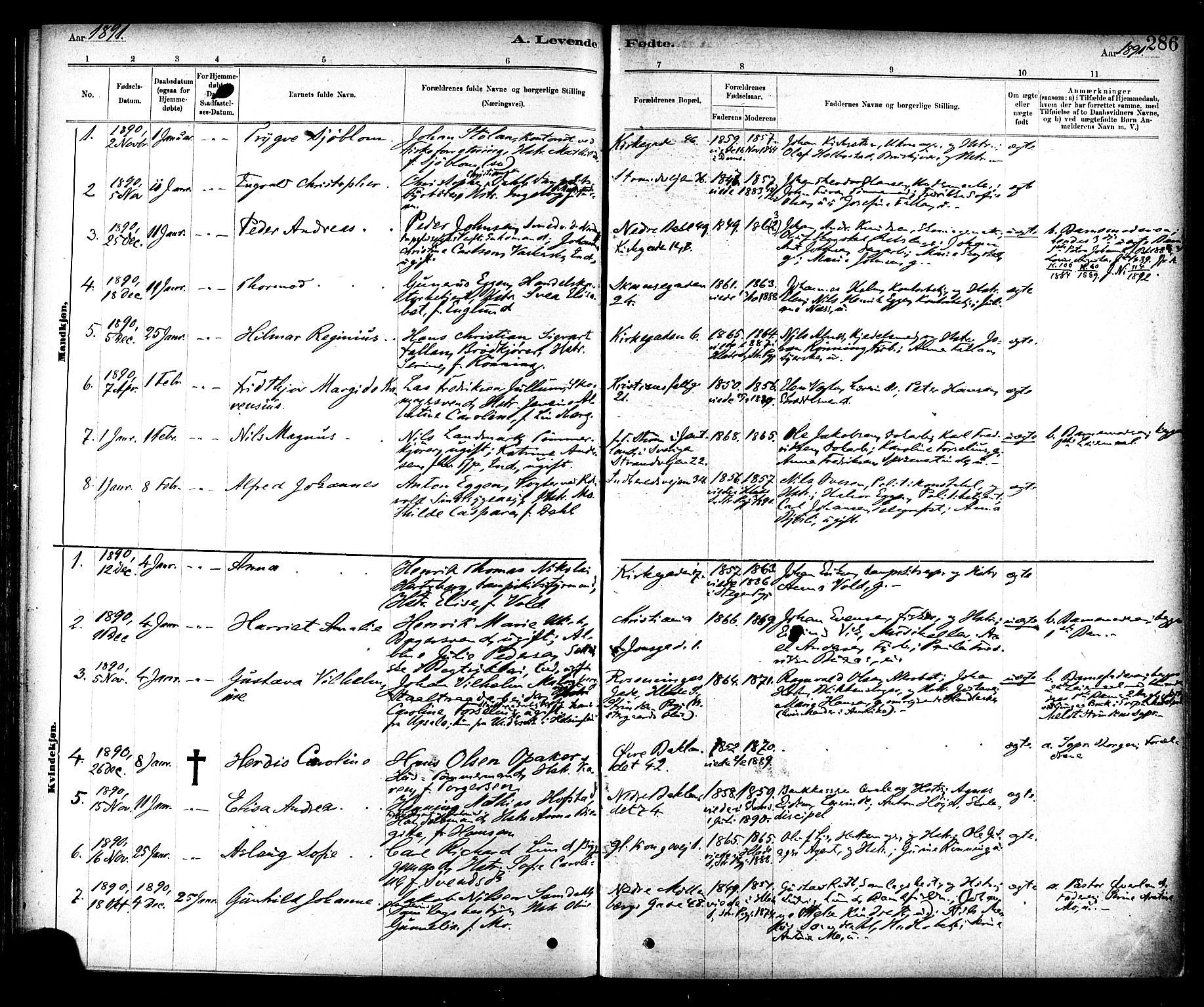 Ministerialprotokoller, klokkerbøker og fødselsregistre - Sør-Trøndelag, SAT/A-1456/604/L0188: Parish register (official) no. 604A09, 1878-1892, p. 286