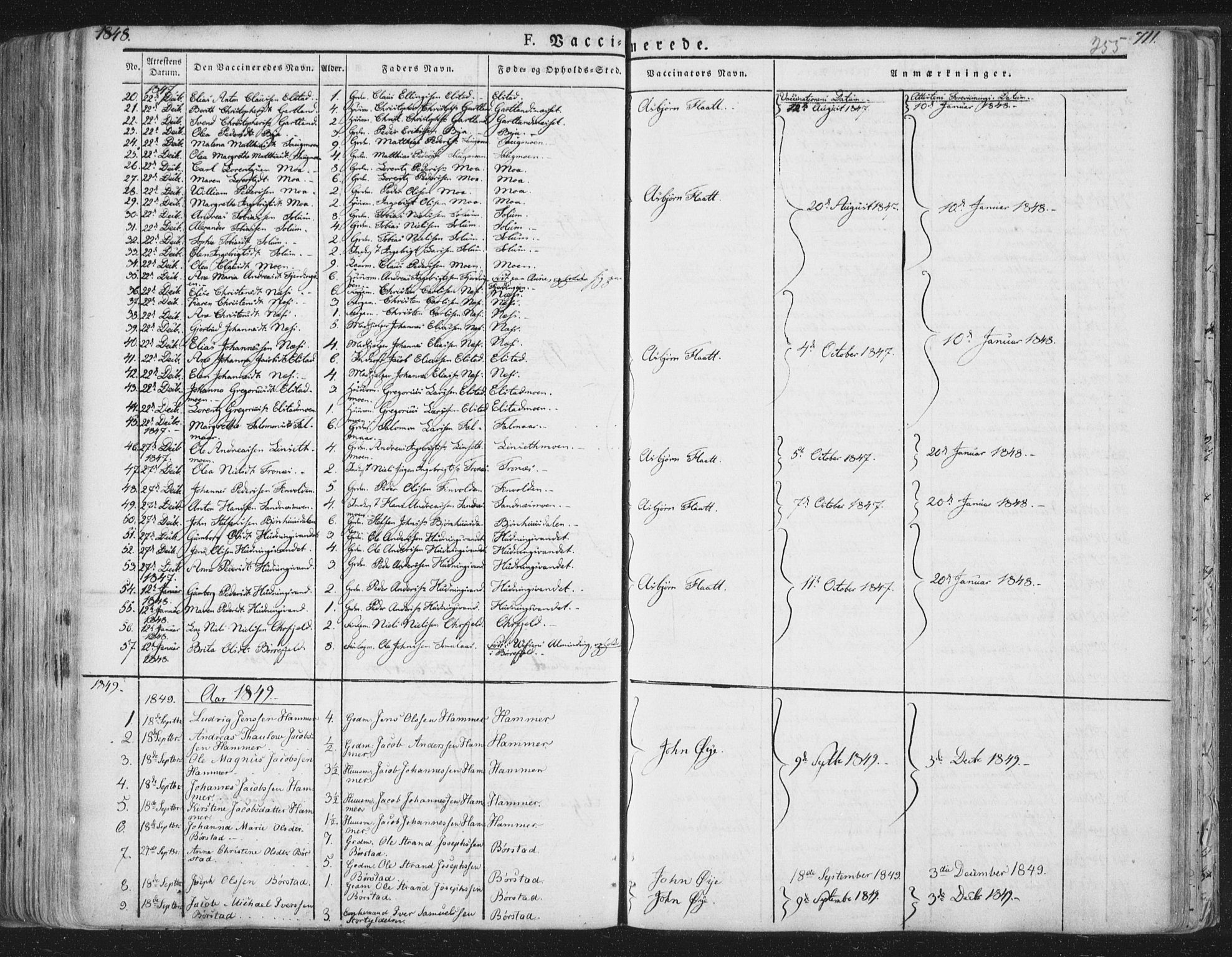 Ministerialprotokoller, klokkerbøker og fødselsregistre - Nord-Trøndelag, AV/SAT-A-1458/758/L0513: Parish register (official) no. 758A02 /1, 1839-1868, p. 255