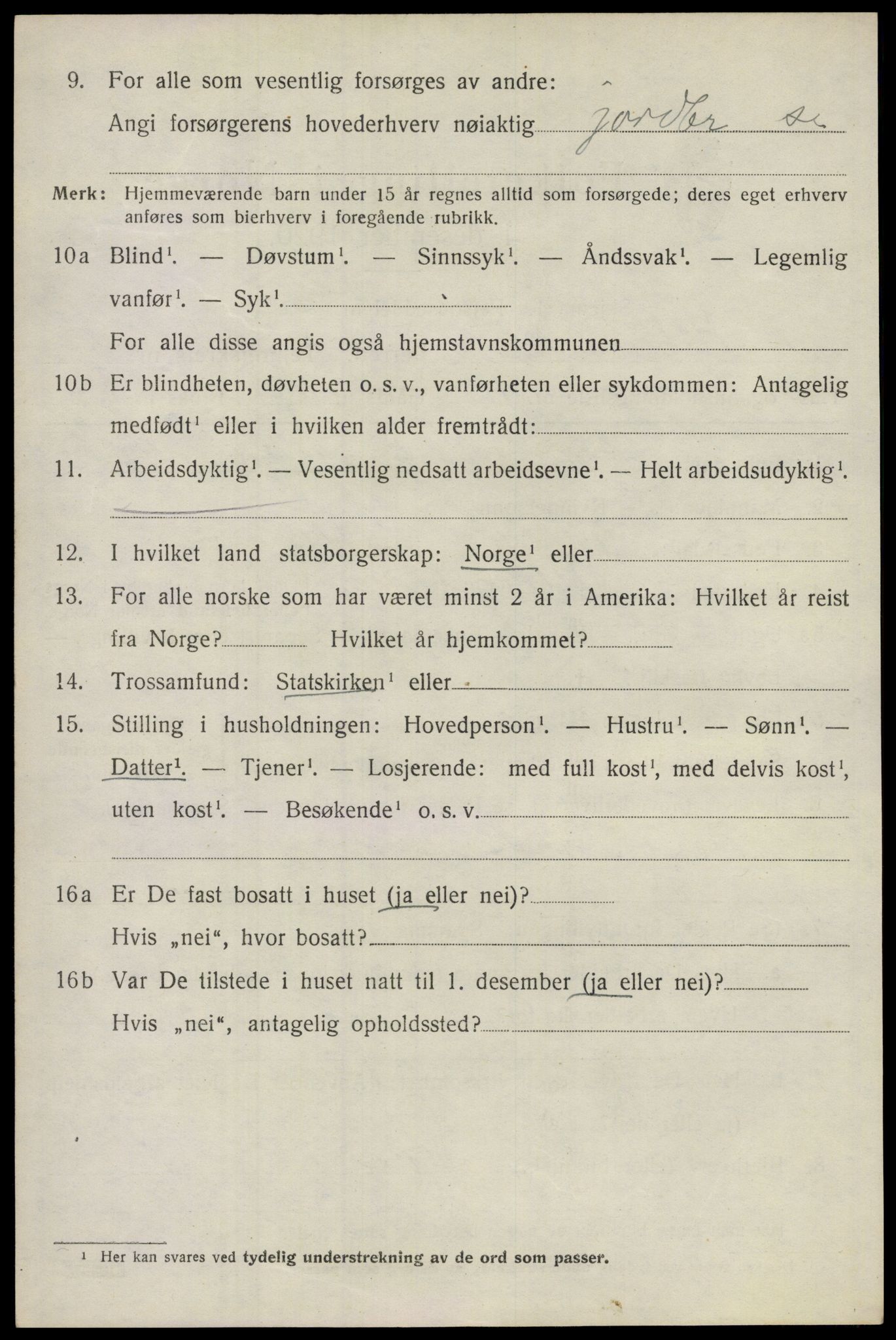 SAO, 1920 census for Ullensaker, 1920, p. 10448