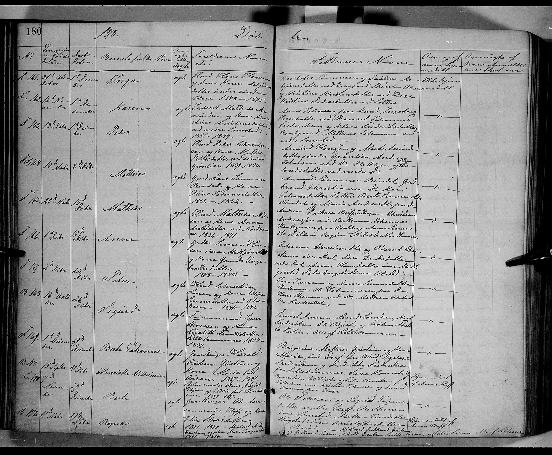 Fåberg prestekontor, SAH/PREST-086/H/Ha/Haa/L0007: Parish register (official) no. 7, 1868-1878, p. 180