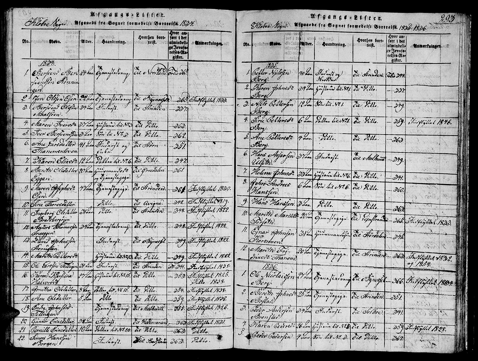 Ministerialprotokoller, klokkerbøker og fødselsregistre - Sør-Trøndelag, SAT/A-1456/618/L0450: Parish register (copy) no. 618C01, 1816-1865, p. 293