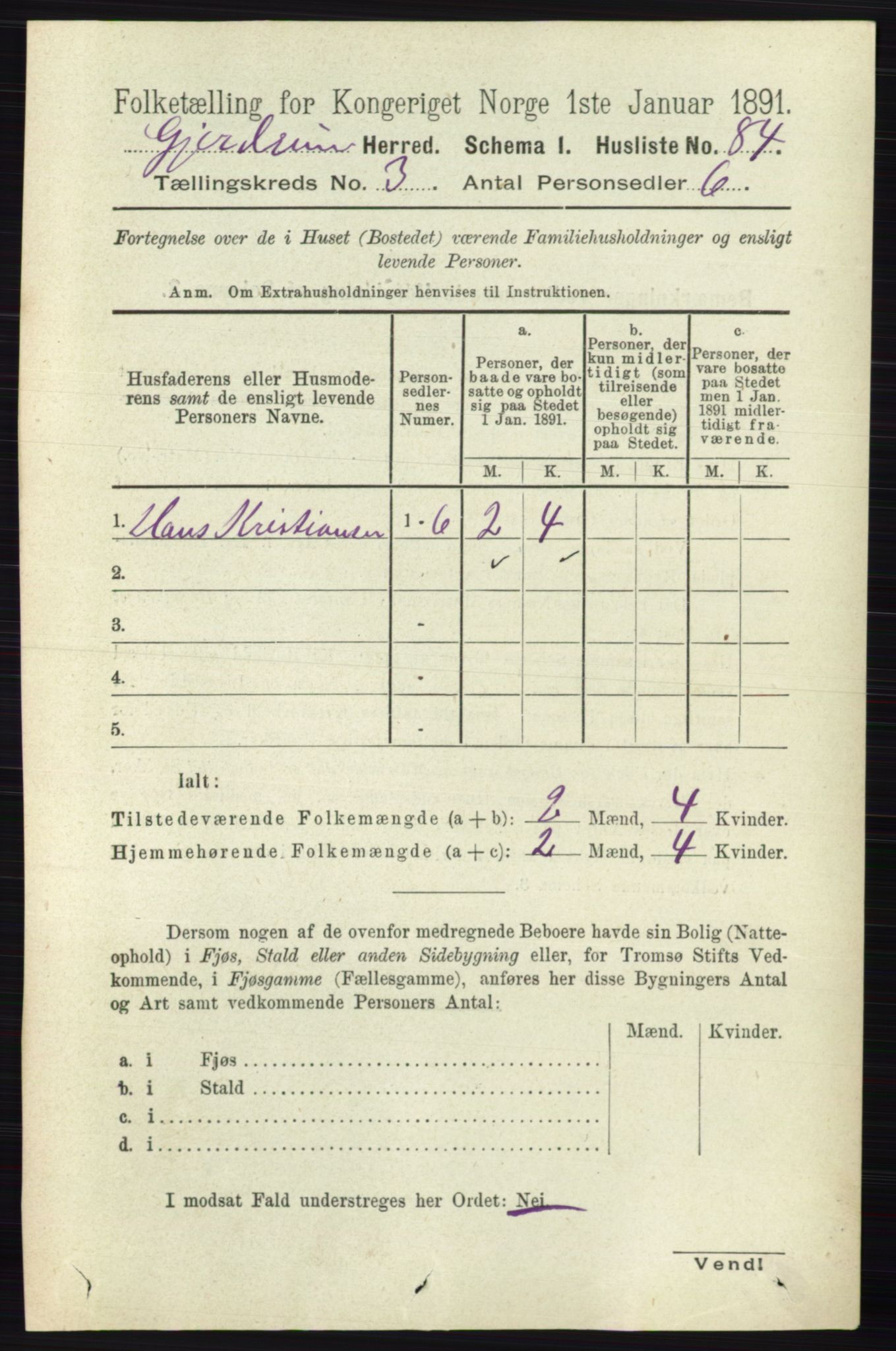 RA, 1891 census for 0234 Gjerdrum, 1891, p. 1244