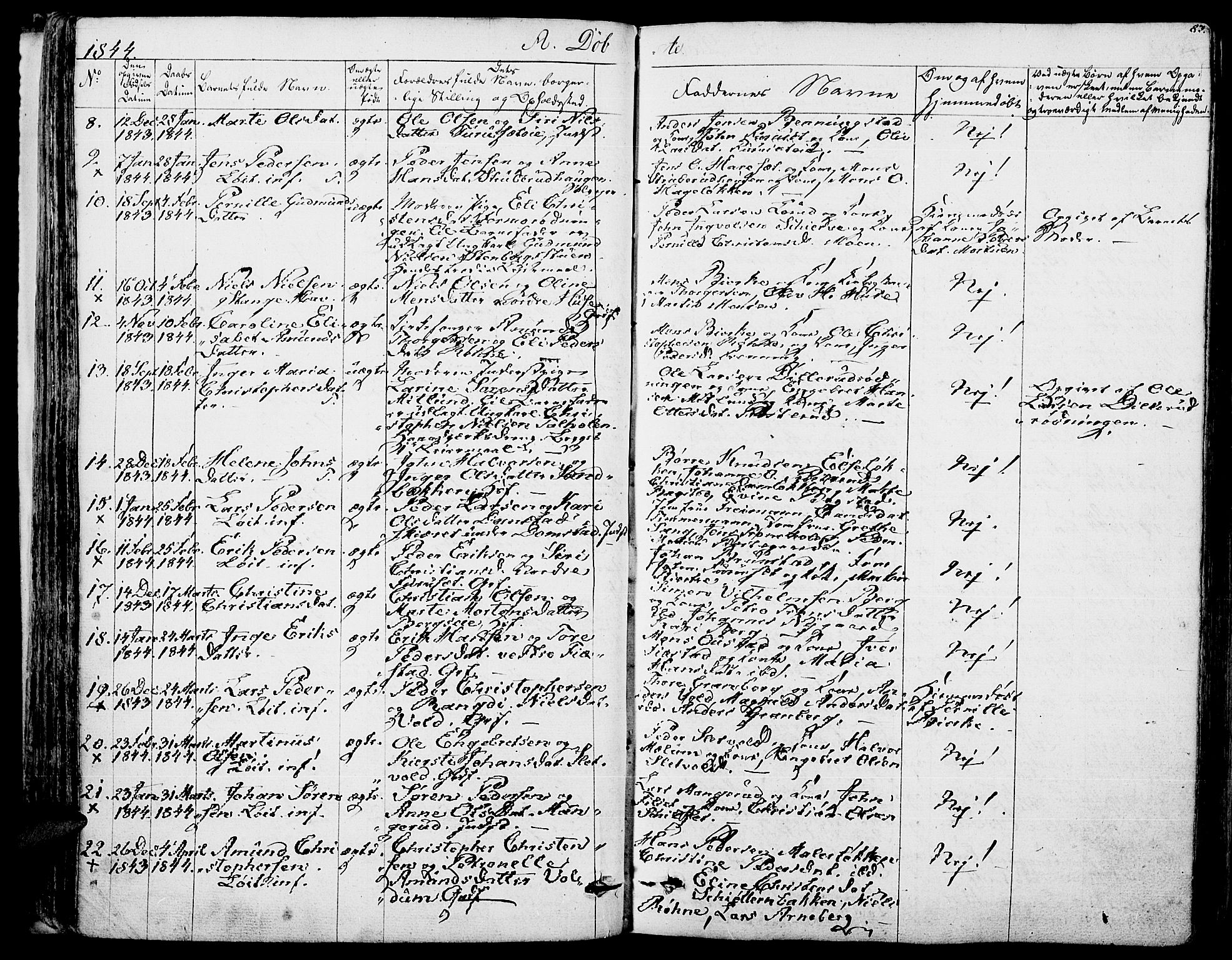 Romedal prestekontor, AV/SAH-PREST-004/K/L0003: Parish register (official) no. 3, 1829-1846, p. 83