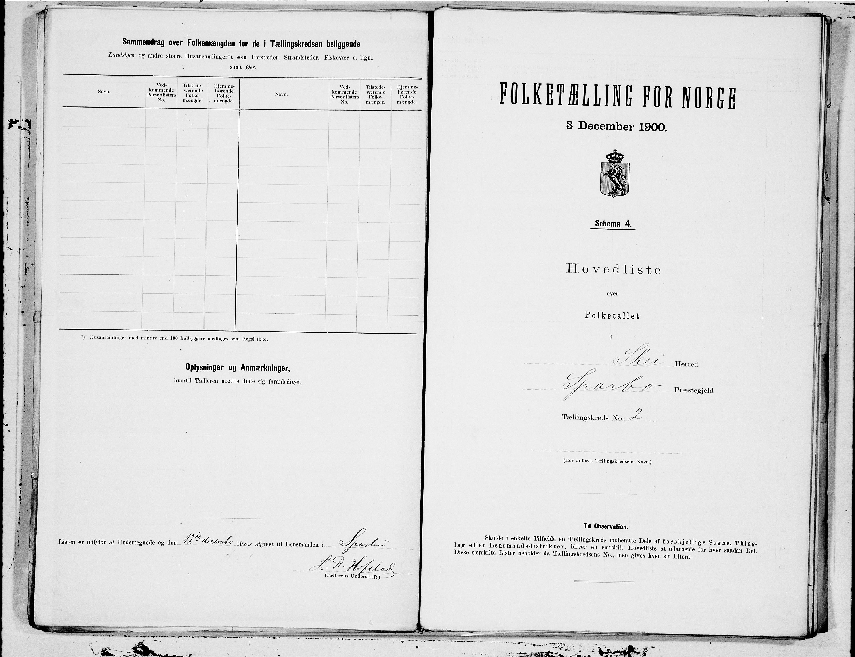 SAT, 1900 census for Skei, 1900, p. 4