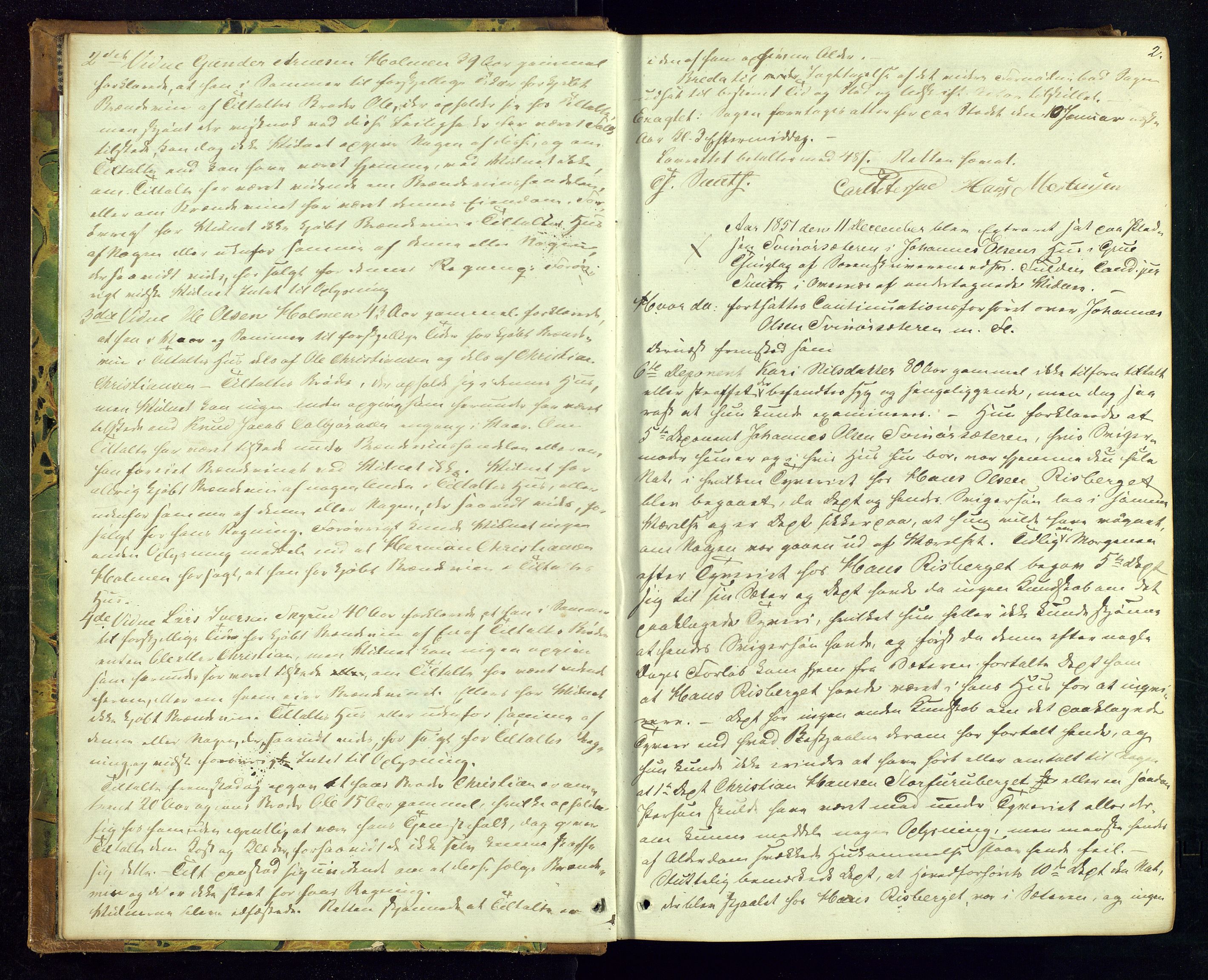 Solør tingrett, AV/SAH-TING-008/G/Gc/Gca/L0006: Ekstrarettsprotokoll, 1851-1855, p. 2