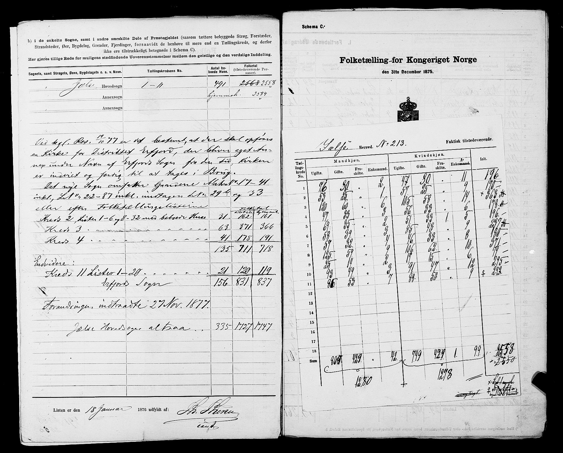 SAST, 1875 census for 1138P Jelsa, 1875, p. 3