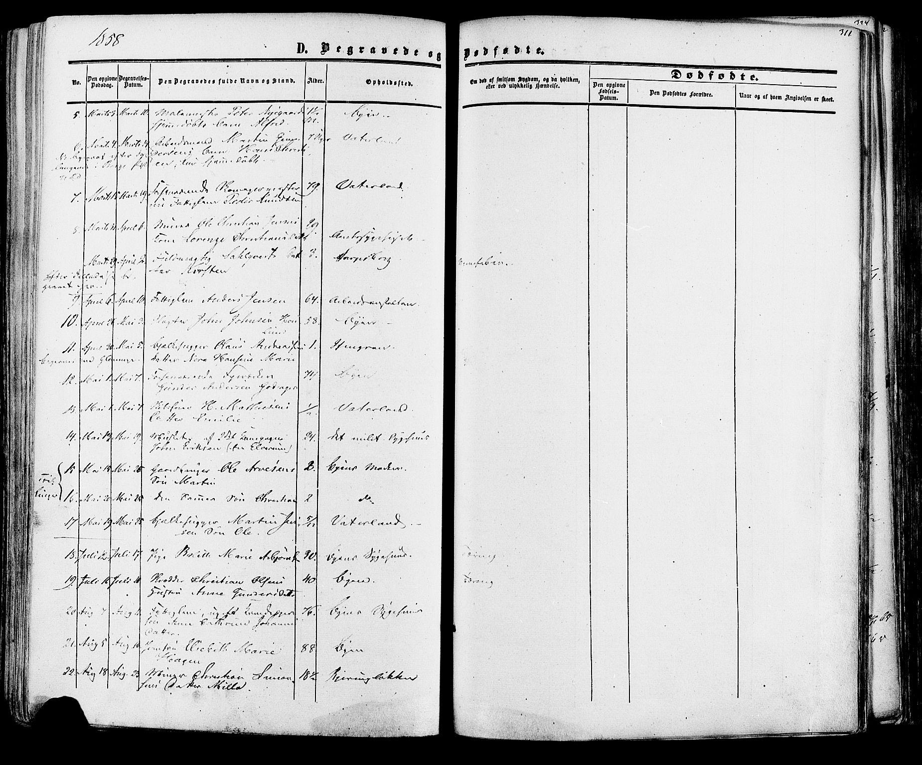 Fredrikstad prestekontor Kirkebøker, SAO/A-11082/F/Fa/L0006: Parish register (official) no. 6, 1857-1878, p. 311