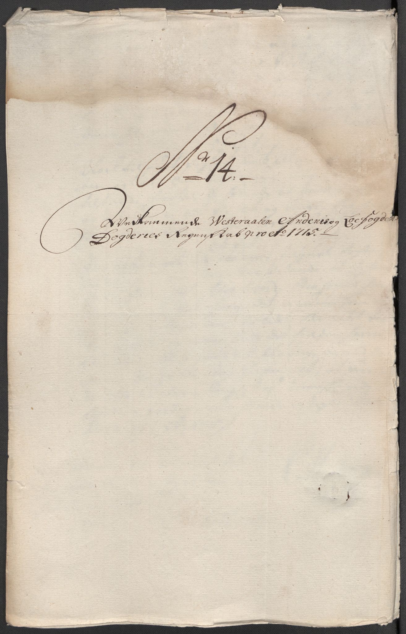 Rentekammeret inntil 1814, Reviderte regnskaper, Fogderegnskap, RA/EA-4092/R67/L4681: Fogderegnskap Vesterålen, Andenes og Lofoten, 1715, p. 105
