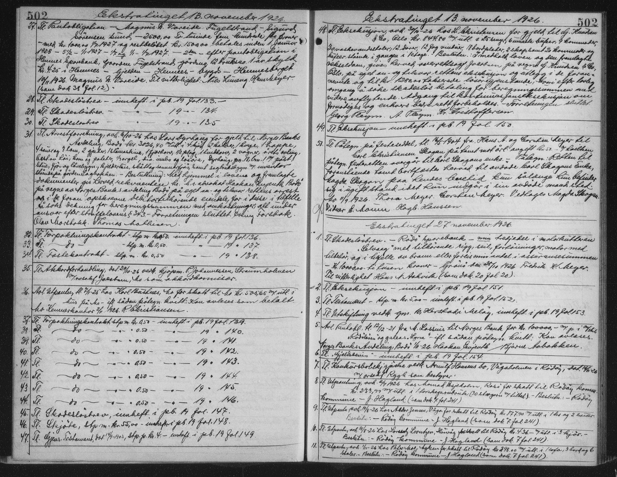 Rana sorenskriveri , AV/SAT-A-1108/1/2/2C/L0018: Mortgage book no. 18, 1923-1928, p. 502, Deed date: 27.11.1926