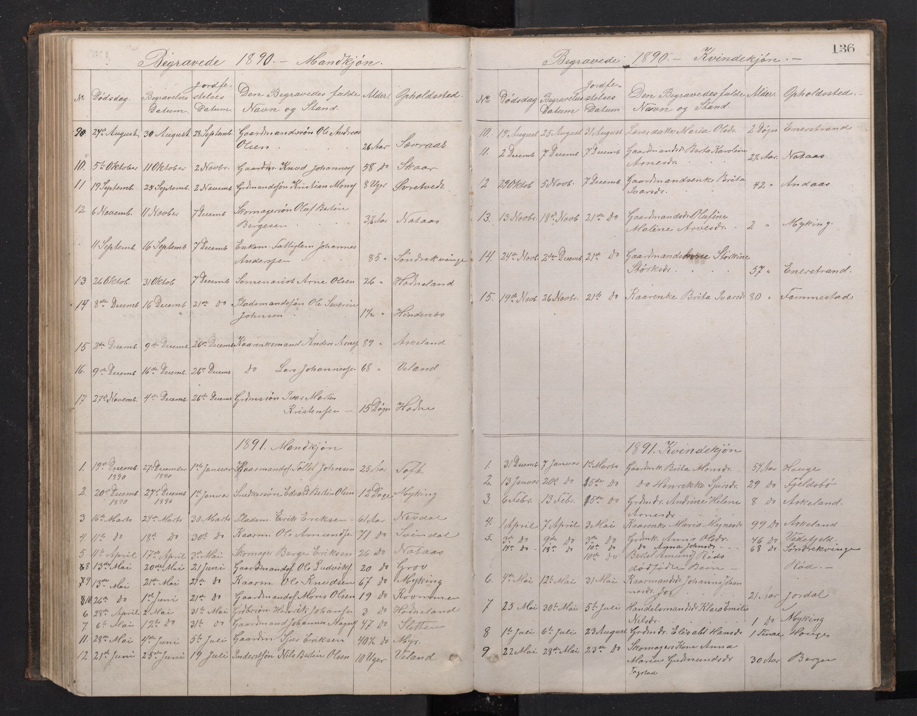 Lindås Sokneprestembete, SAB/A-76701/H/Hab: Parish register (copy) no. E 2, 1867-1892, p. 135b-136a