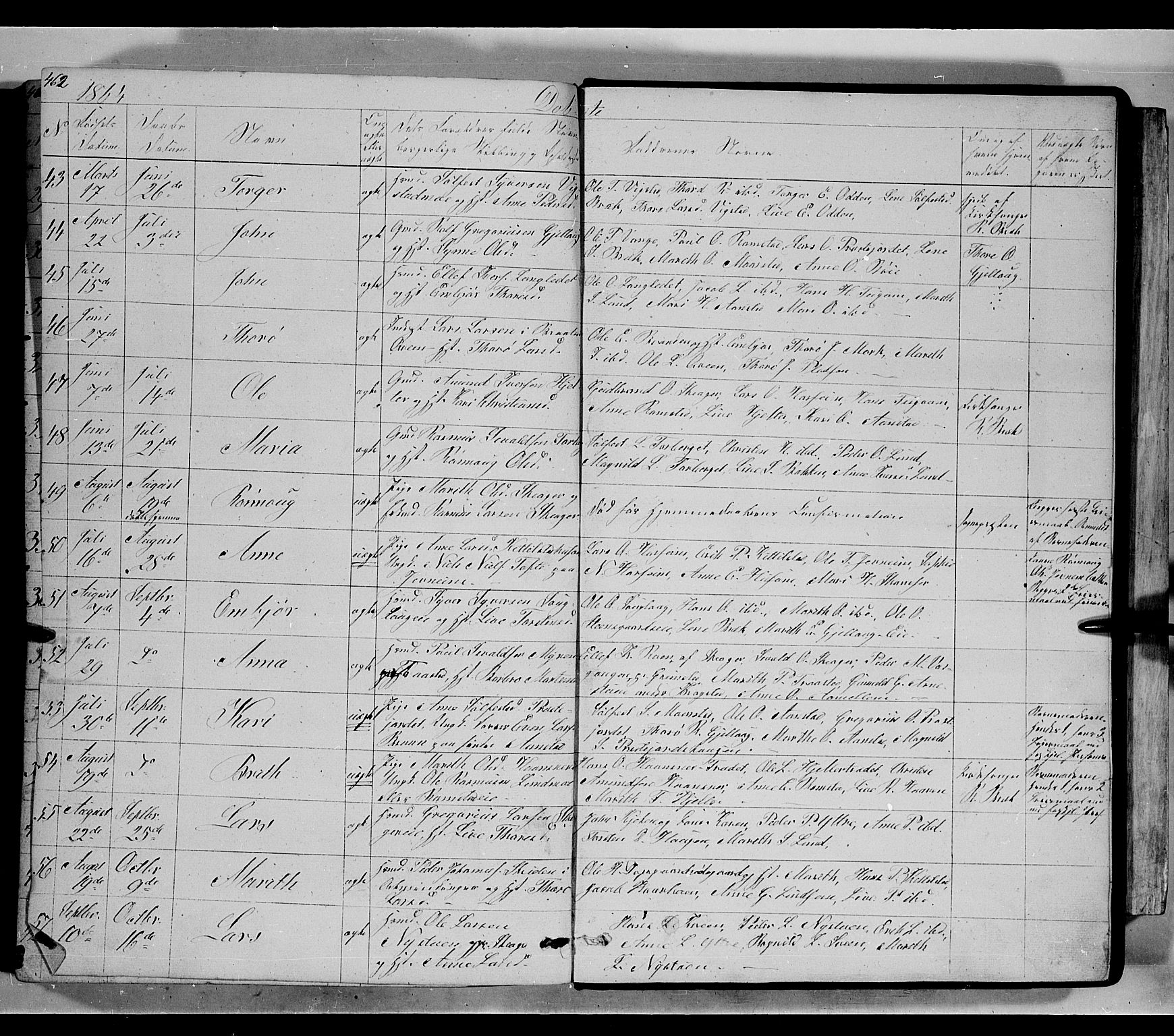 Lom prestekontor, SAH/PREST-070/L/L0004: Parish register (copy) no. 4, 1845-1864, p. 462-463