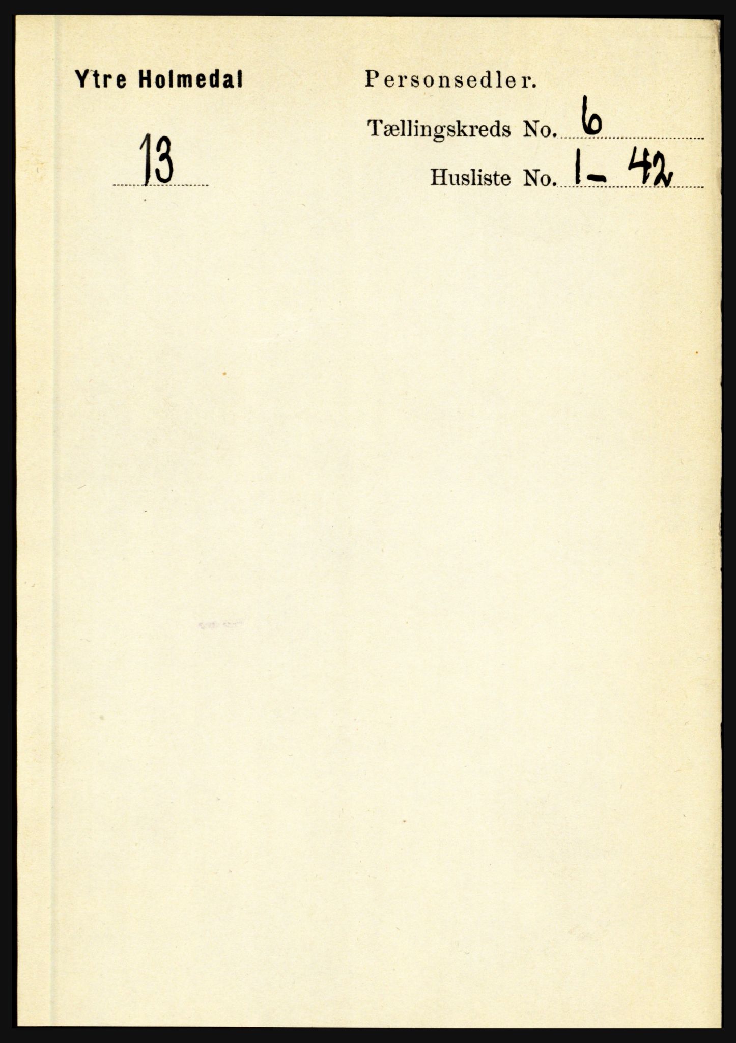 RA, 1891 census for 1429 Ytre Holmedal, 1891, p. 1331