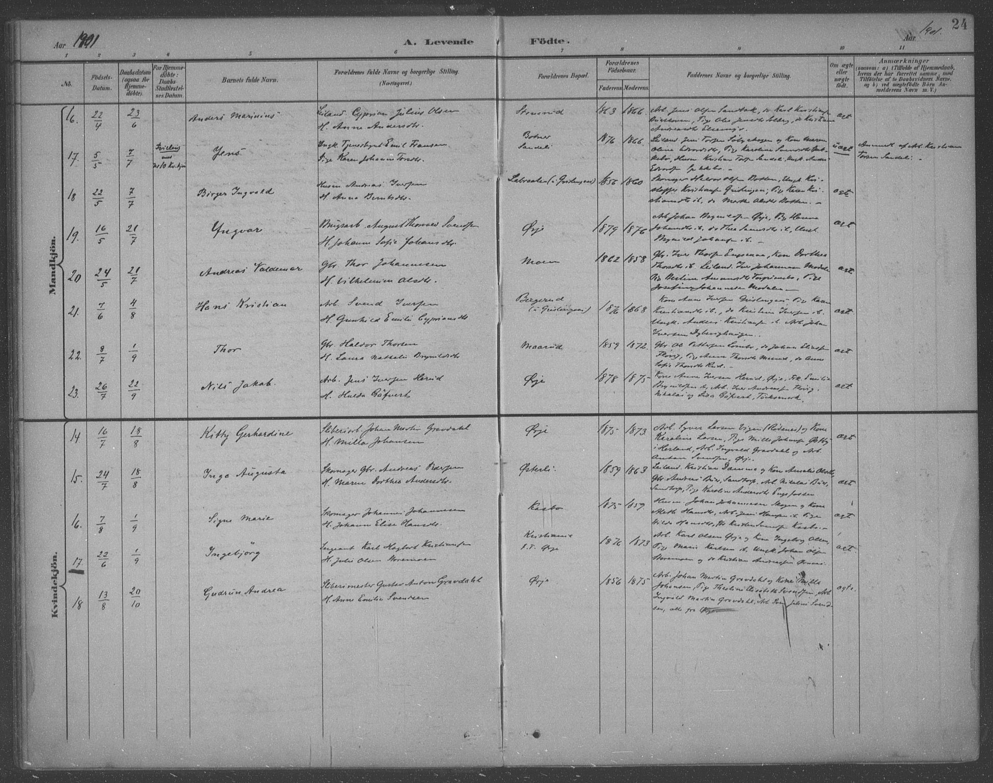 Aremark prestekontor Kirkebøker, SAO/A-10899/F/Fb/L0005: Parish register (official) no. II 5, 1895-1919, p. 24