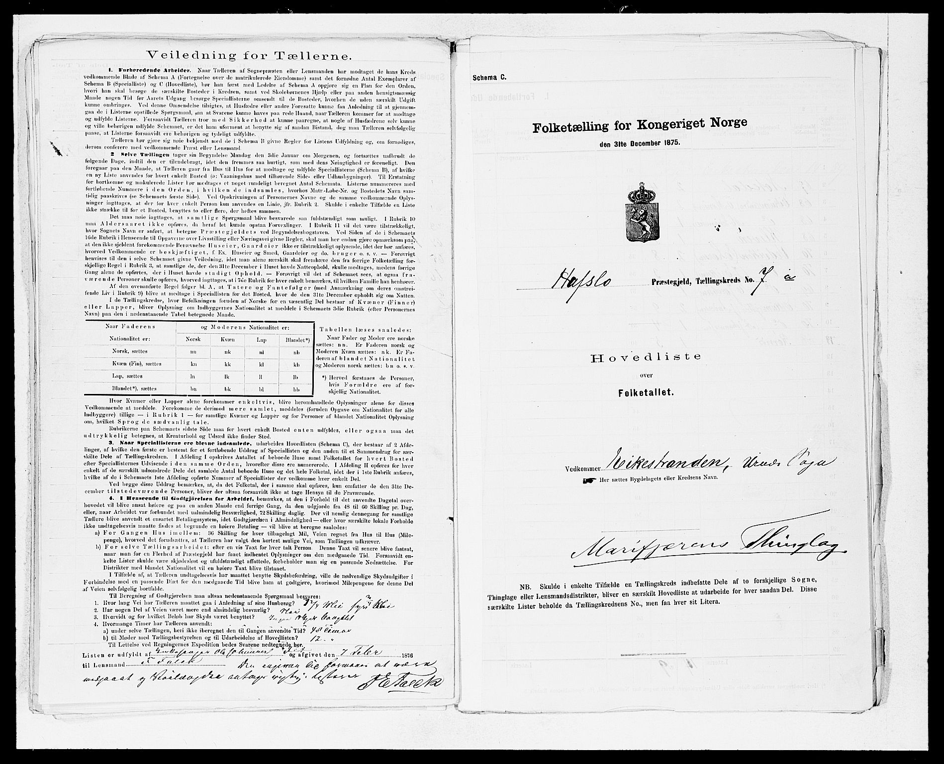 SAB, 1875 census for 1425P Hafslo, 1875, p. 16