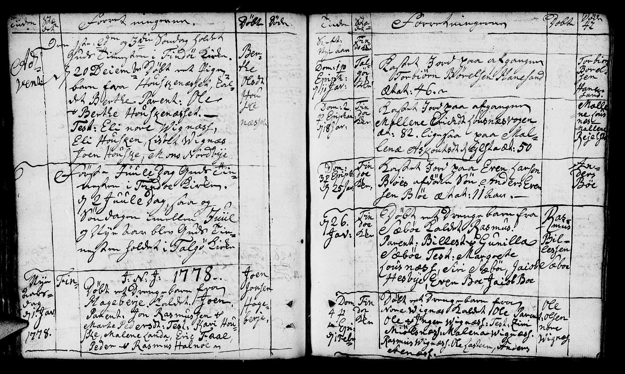 Finnøy sokneprestkontor, AV/SAST-A-101825/H/Ha/Haa/L0005: Parish register (official) no. A 5, 1773-1816, p. 42