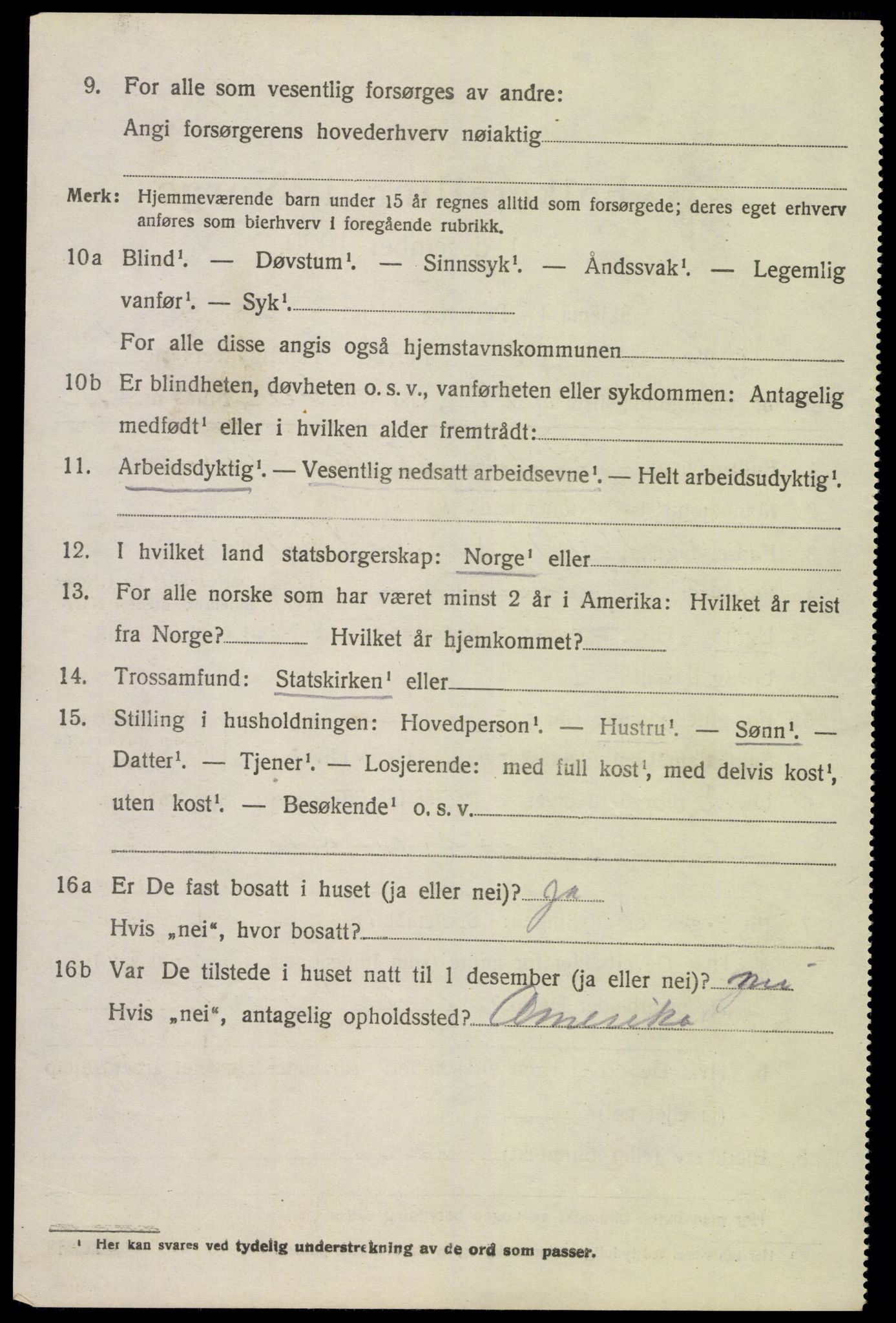 SAK, 1920 census for Fjære, 1920, p. 3164