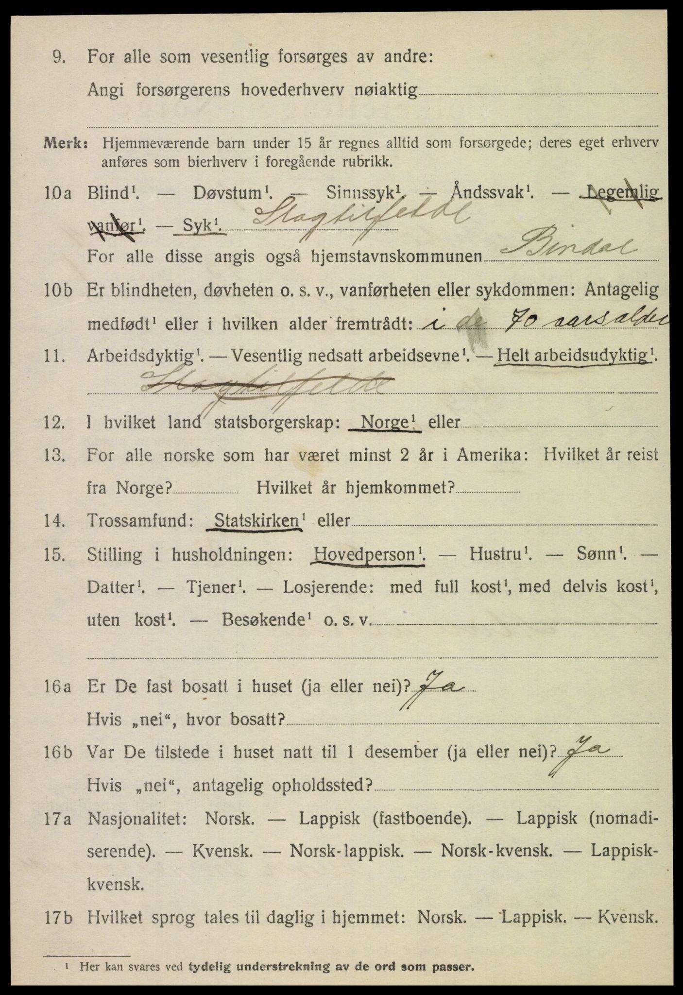 SAT, 1920 census for Bindal, 1920, p. 3312