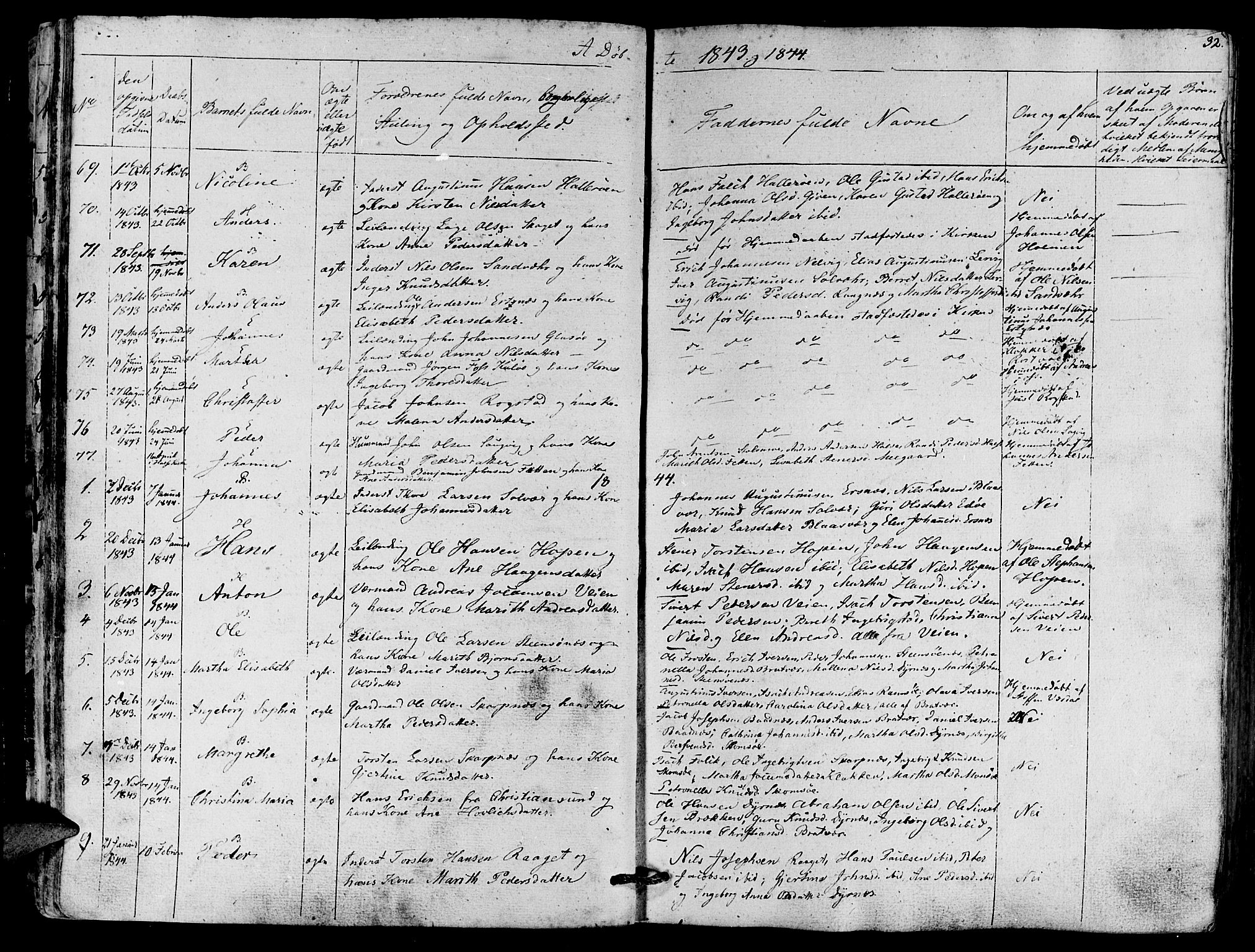 Ministerialprotokoller, klokkerbøker og fødselsregistre - Møre og Romsdal, SAT/A-1454/581/L0936: Parish register (official) no. 581A04, 1836-1852, p. 32
