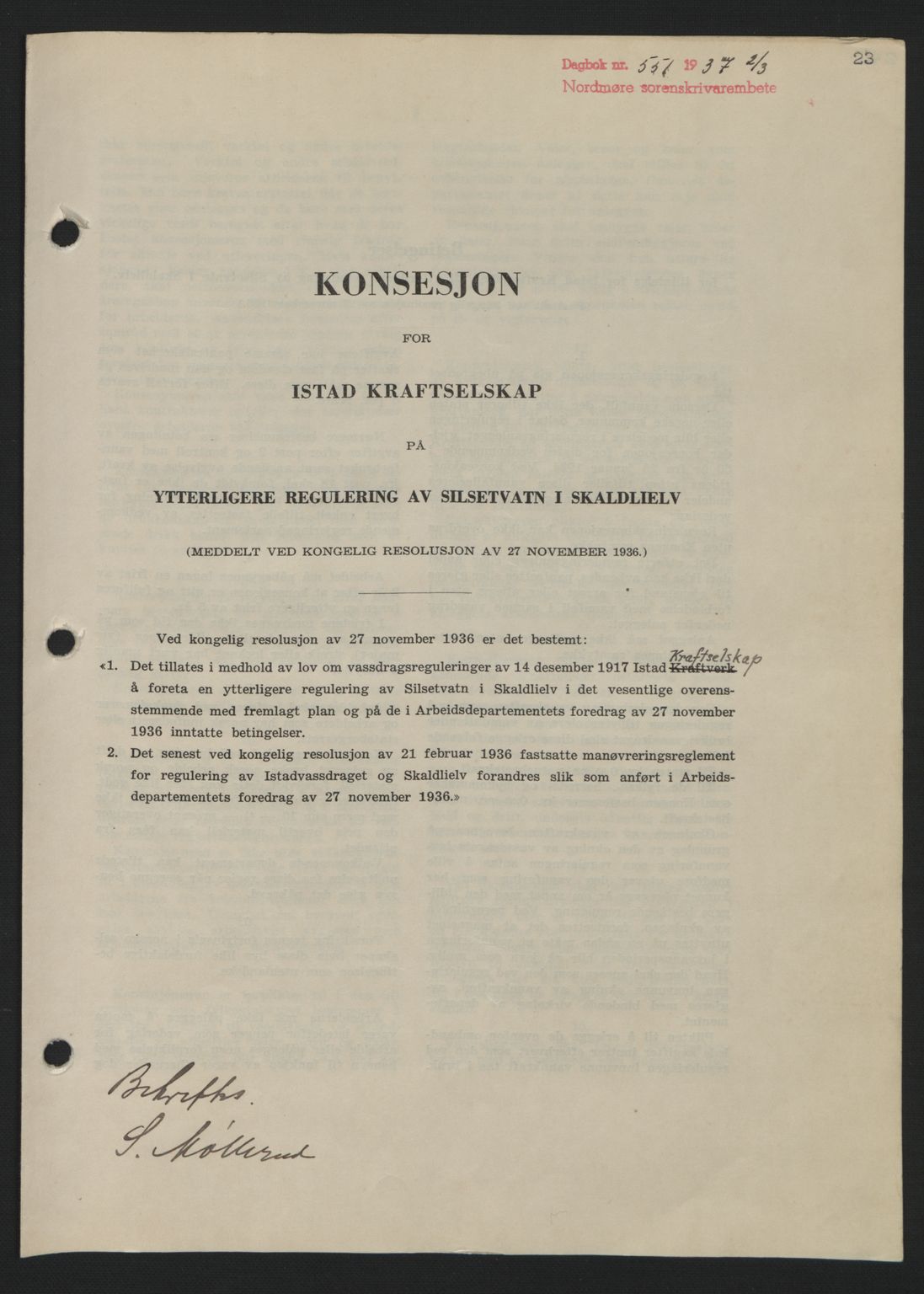 Nordmøre sorenskriveri, AV/SAT-A-4132/1/2/2Ca: Mortgage book no. A81, 1937-1937, Diary no: : 551/1937