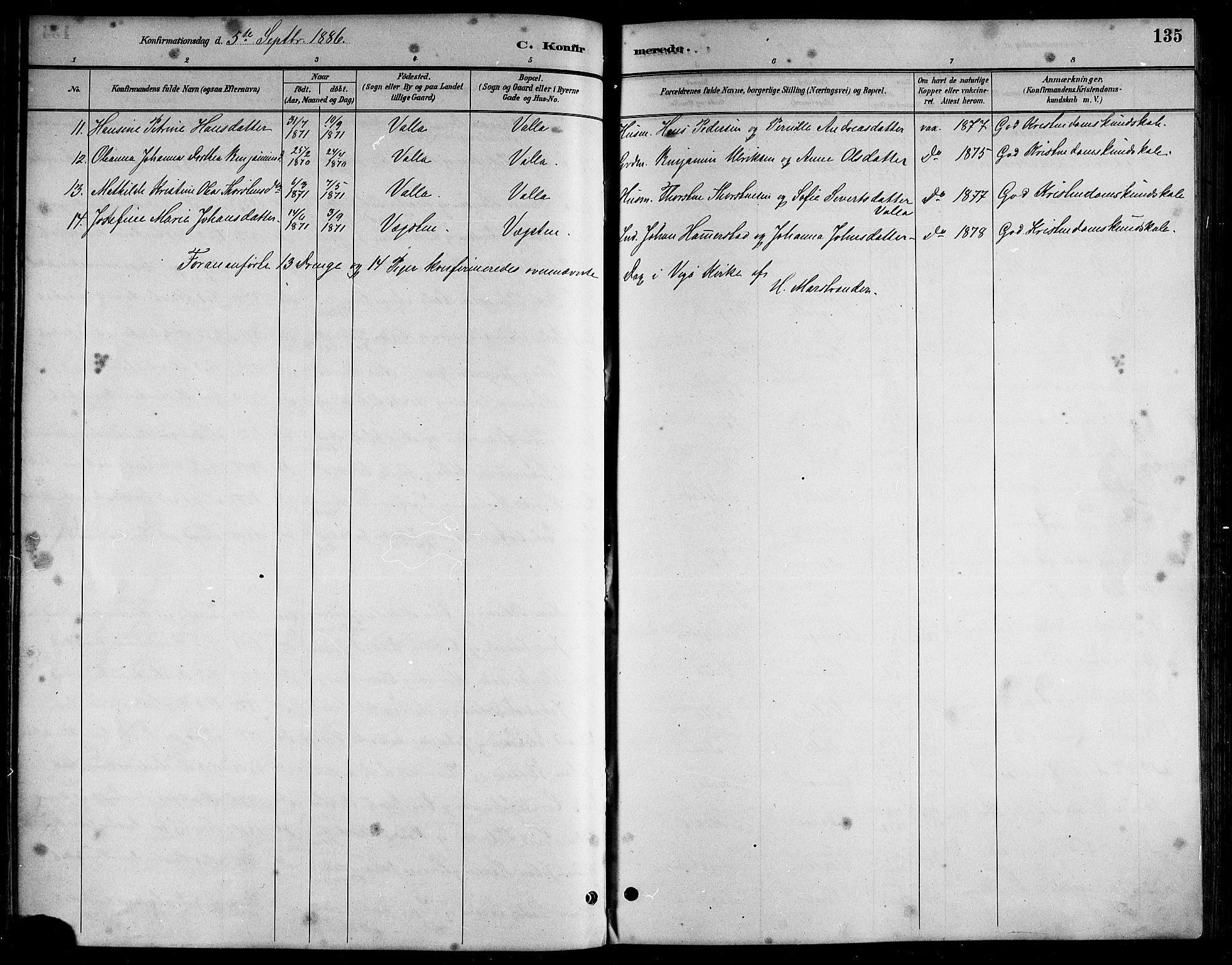 Ministerialprotokoller, klokkerbøker og fødselsregistre - Nordland, AV/SAT-A-1459/816/L0253: Parish register (copy) no. 816C03, 1886-1905, p. 135