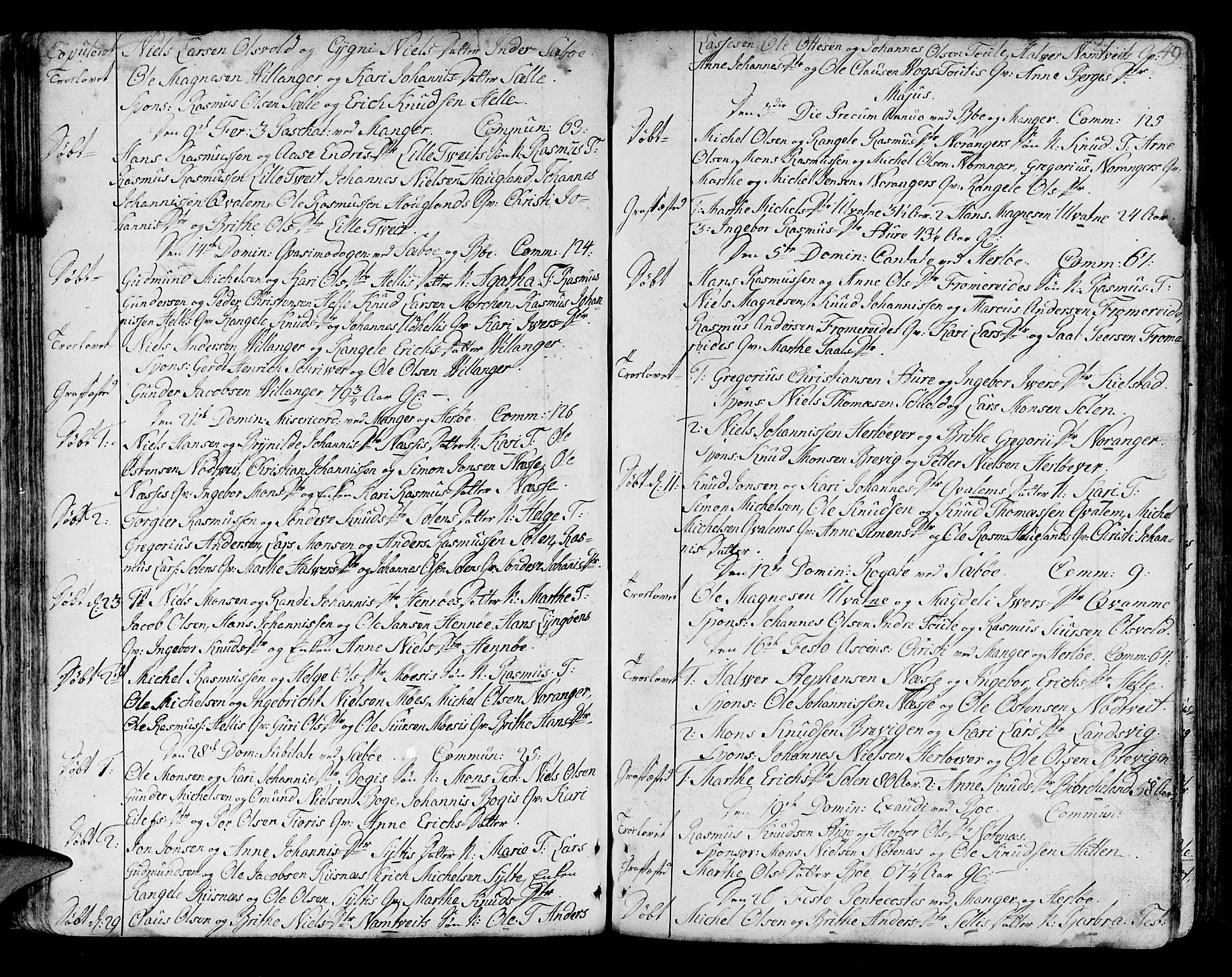 Manger sokneprestembete, SAB/A-76801/H/Haa: Parish register (official) no. A 1, 1759-1791, p. 49