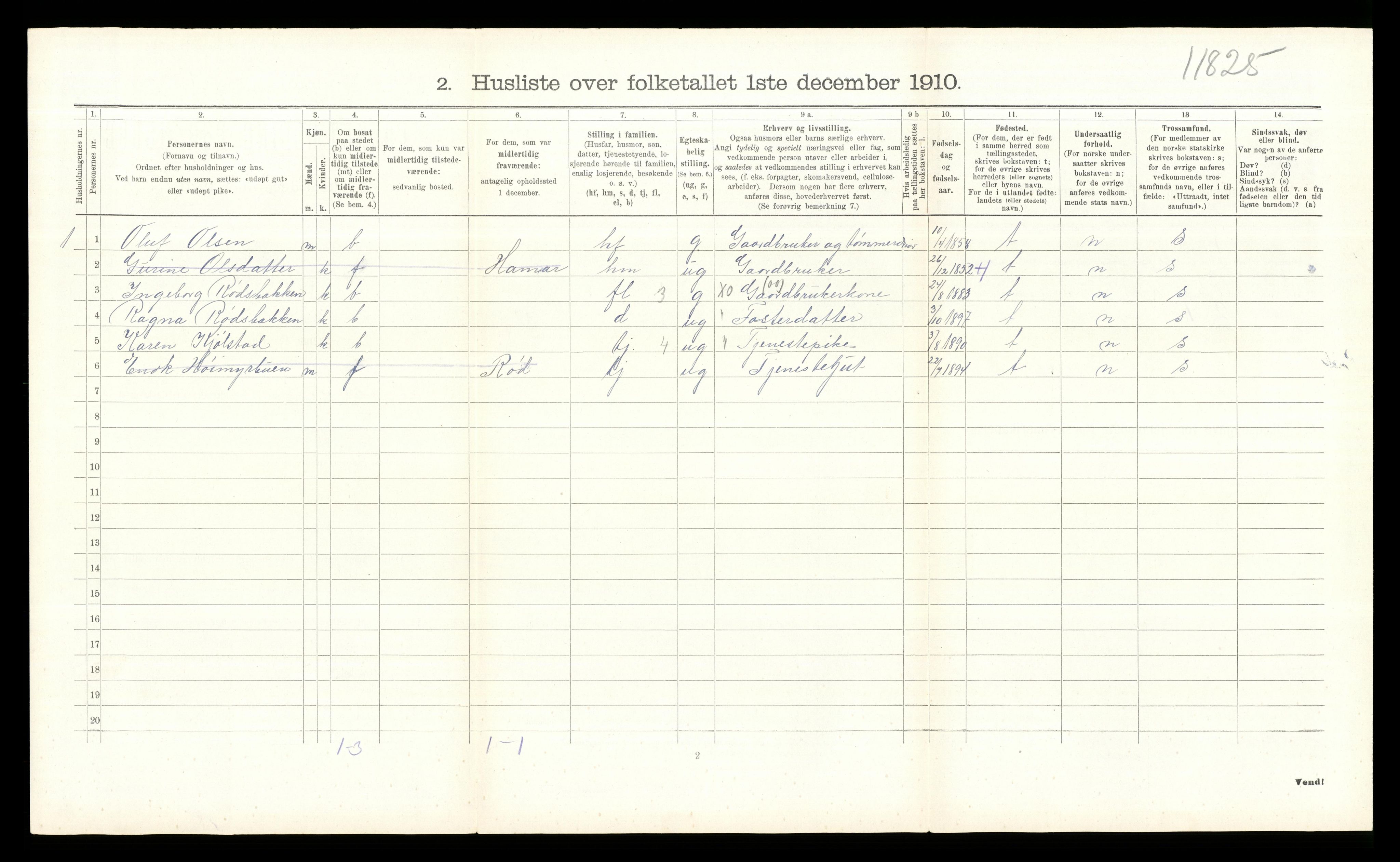 RA, 1910 census for Åmot, 1910, p. 766