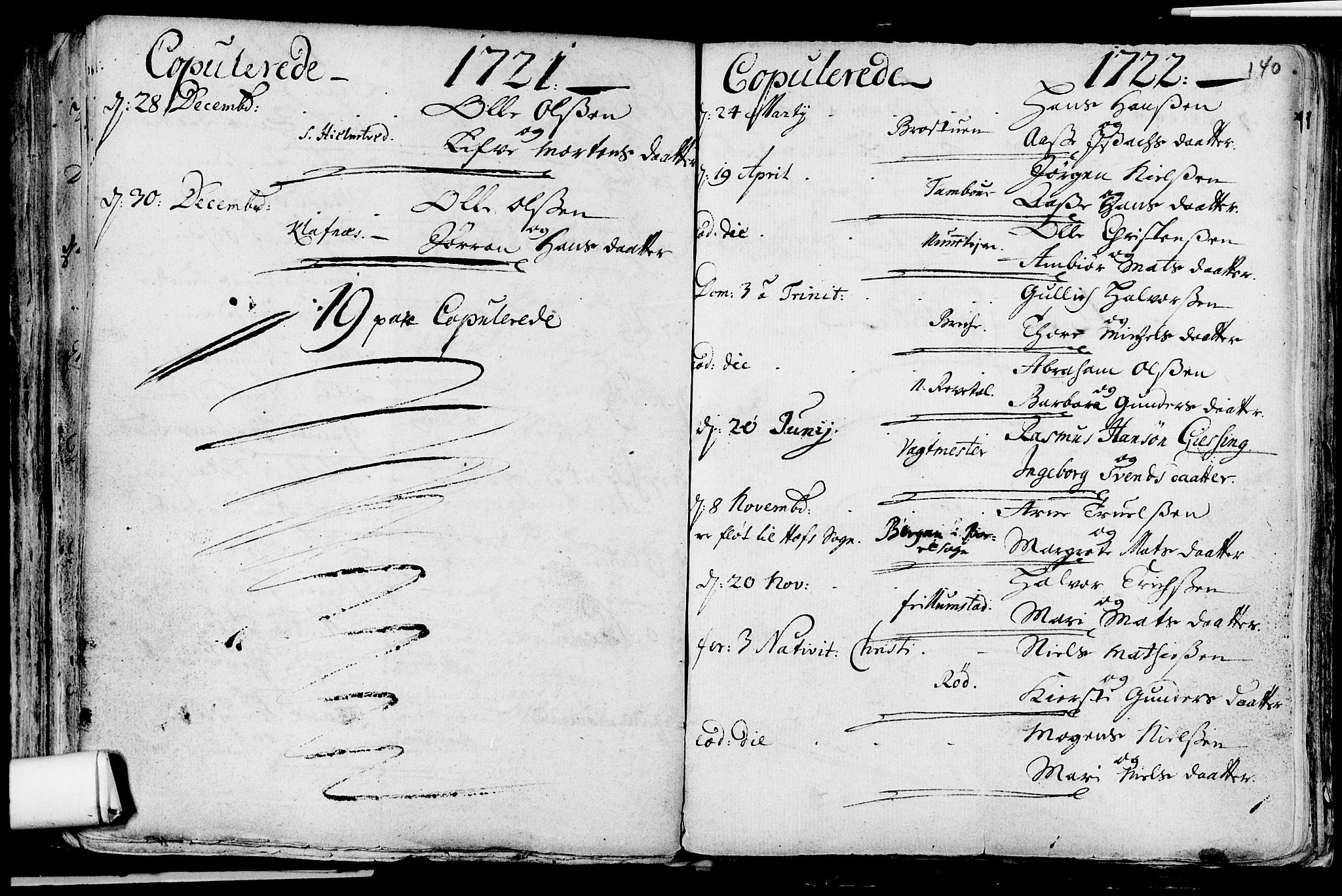 Våle kirkebøker, SAKO/A-334/F/Fa/L0002: Parish register (official) no. I 2, 1705-1732, p. 140