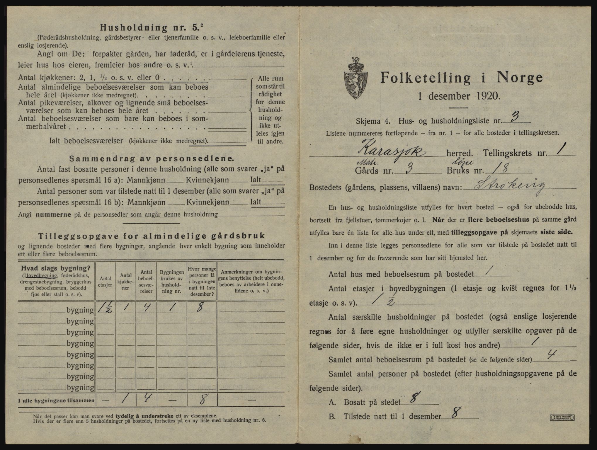 SATØ, 1920 census for Karasjok, 1920, p. 32