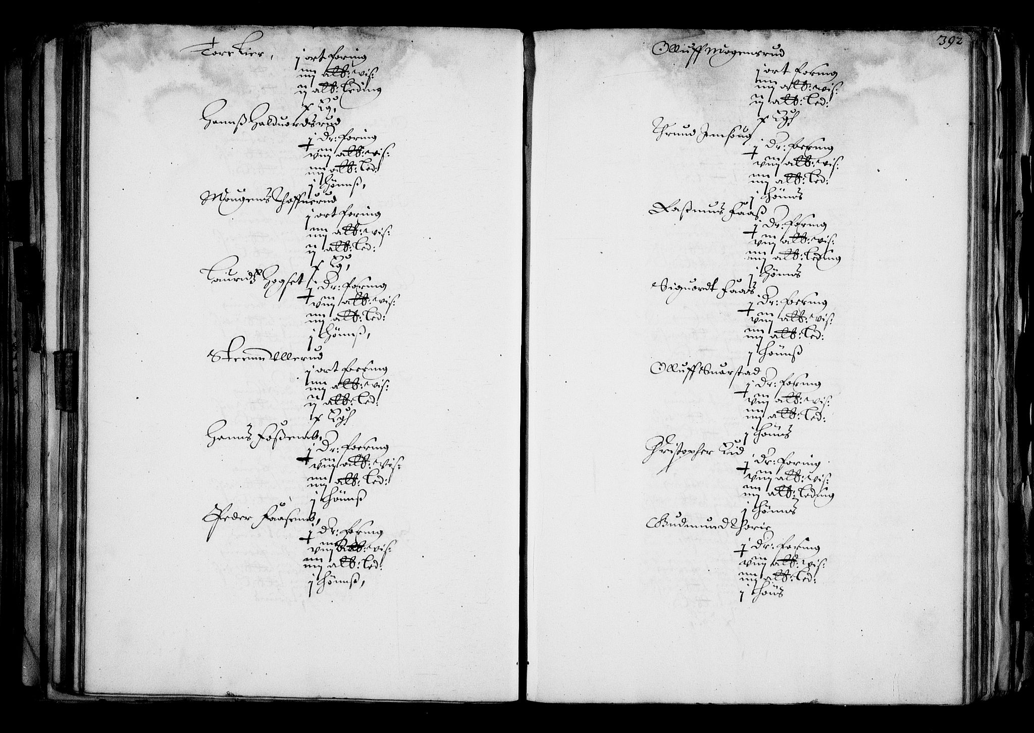 Rentekammeret inntil 1814, Realistisk ordnet avdeling, AV/RA-EA-4070/N/Na/L0001: [XI f]: Akershus stifts jordebok, 1652, p. 391b-392a