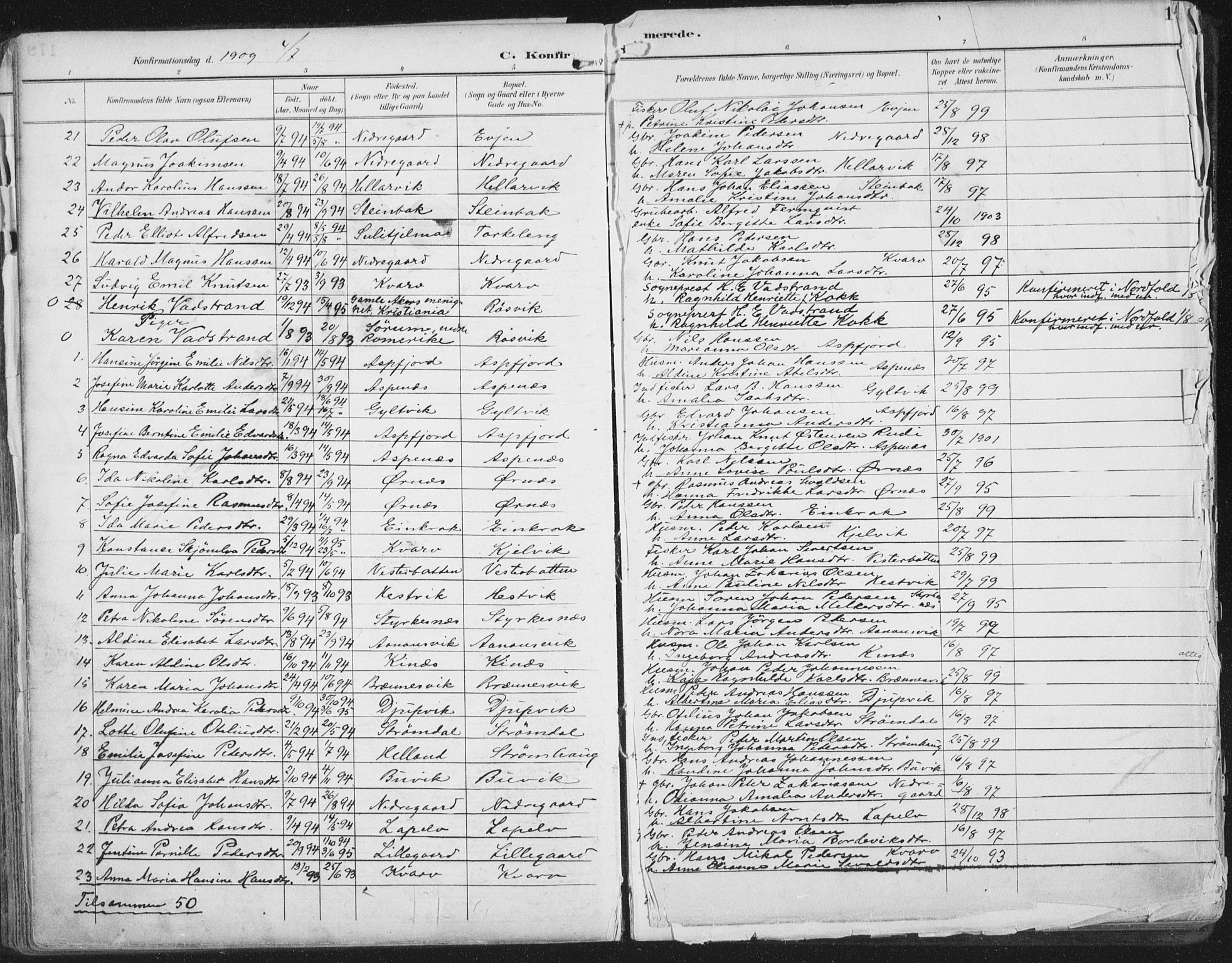 Ministerialprotokoller, klokkerbøker og fødselsregistre - Nordland, AV/SAT-A-1459/854/L0779: Parish register (official) no. 854A02, 1892-1909, p. 179