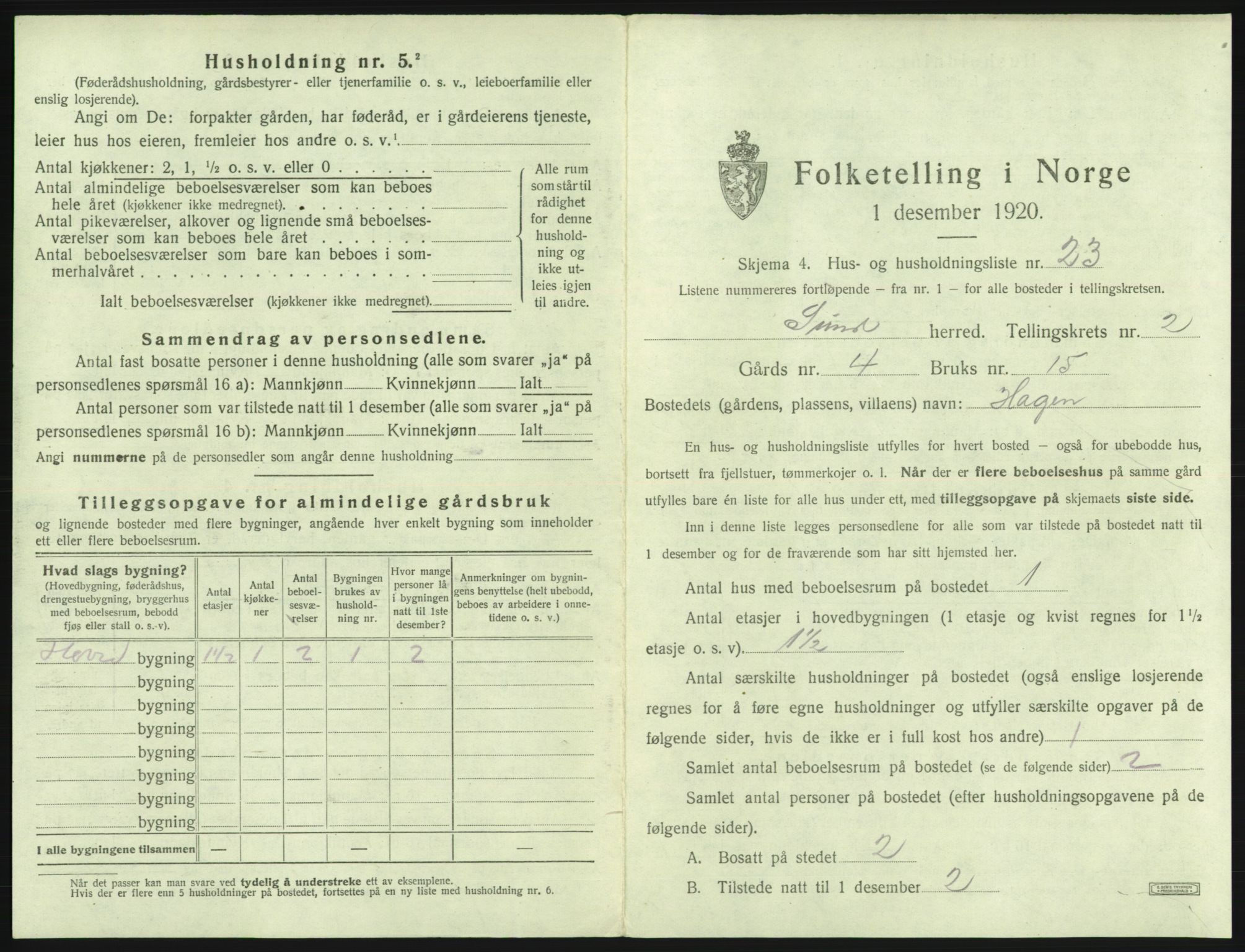 SAB, 1920 census for Sund, 1920, p. 167