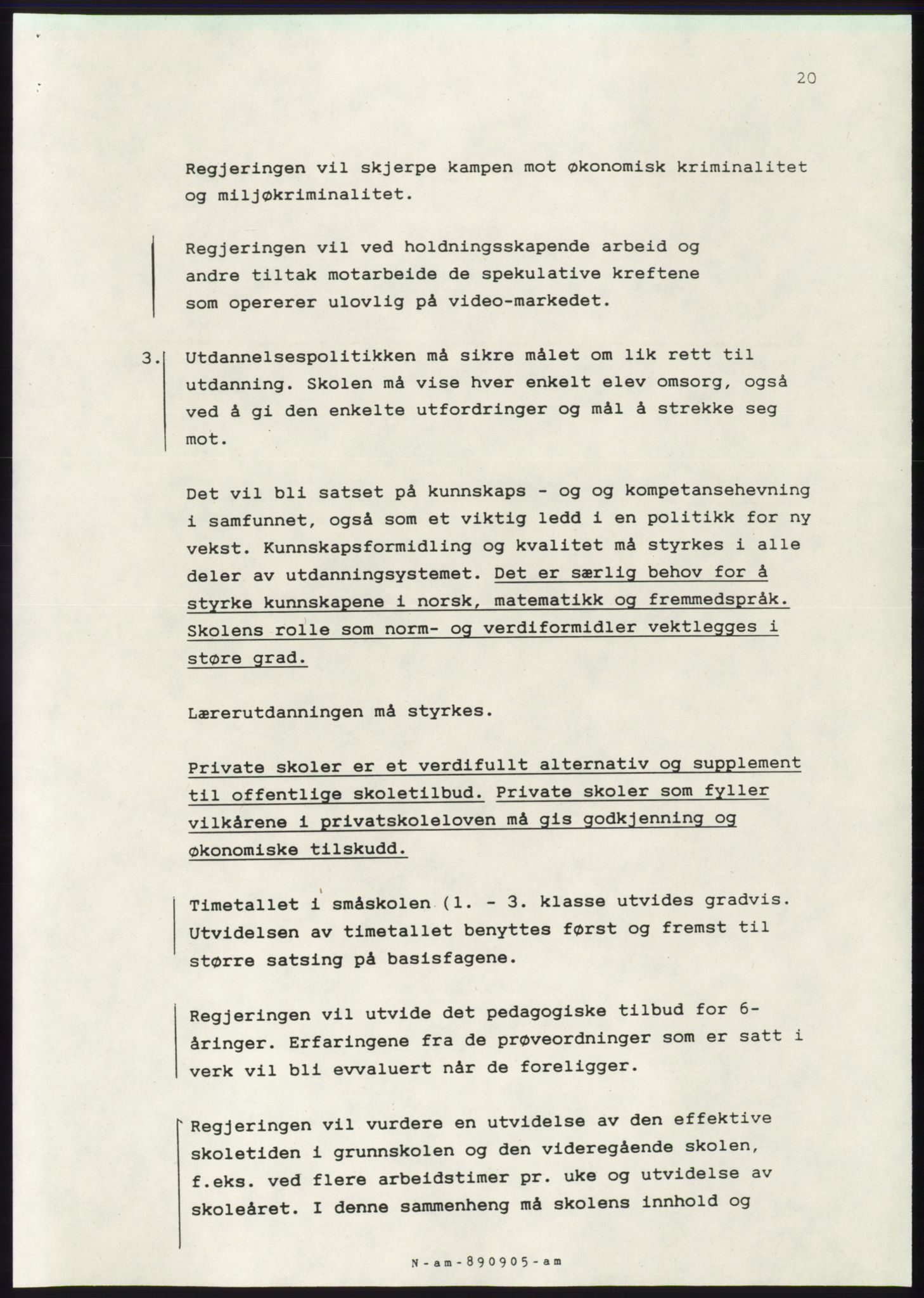 Forhandlingsmøtene 1989 mellom Høyre, KrF og Senterpartiet om dannelse av regjering, AV/RA-PA-0697/A/L0001: Forhandlingsprotokoll med vedlegg, 1989, p. 513