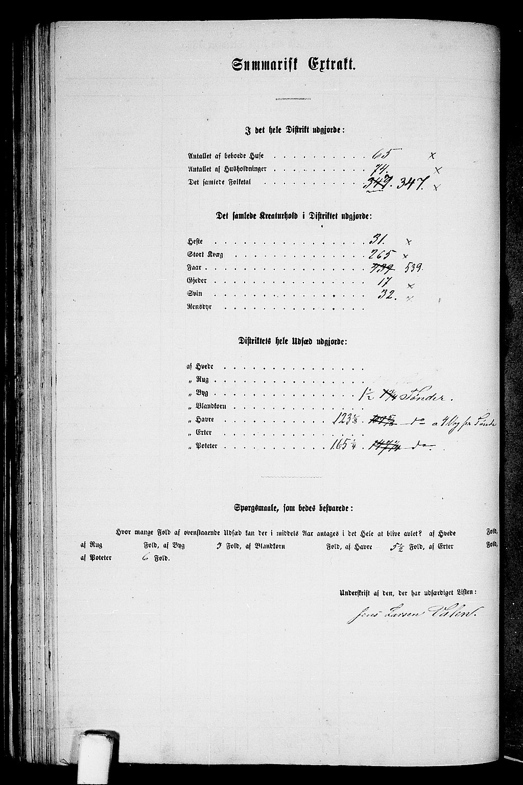 RA, 1865 census for Stord, 1865, p. 50