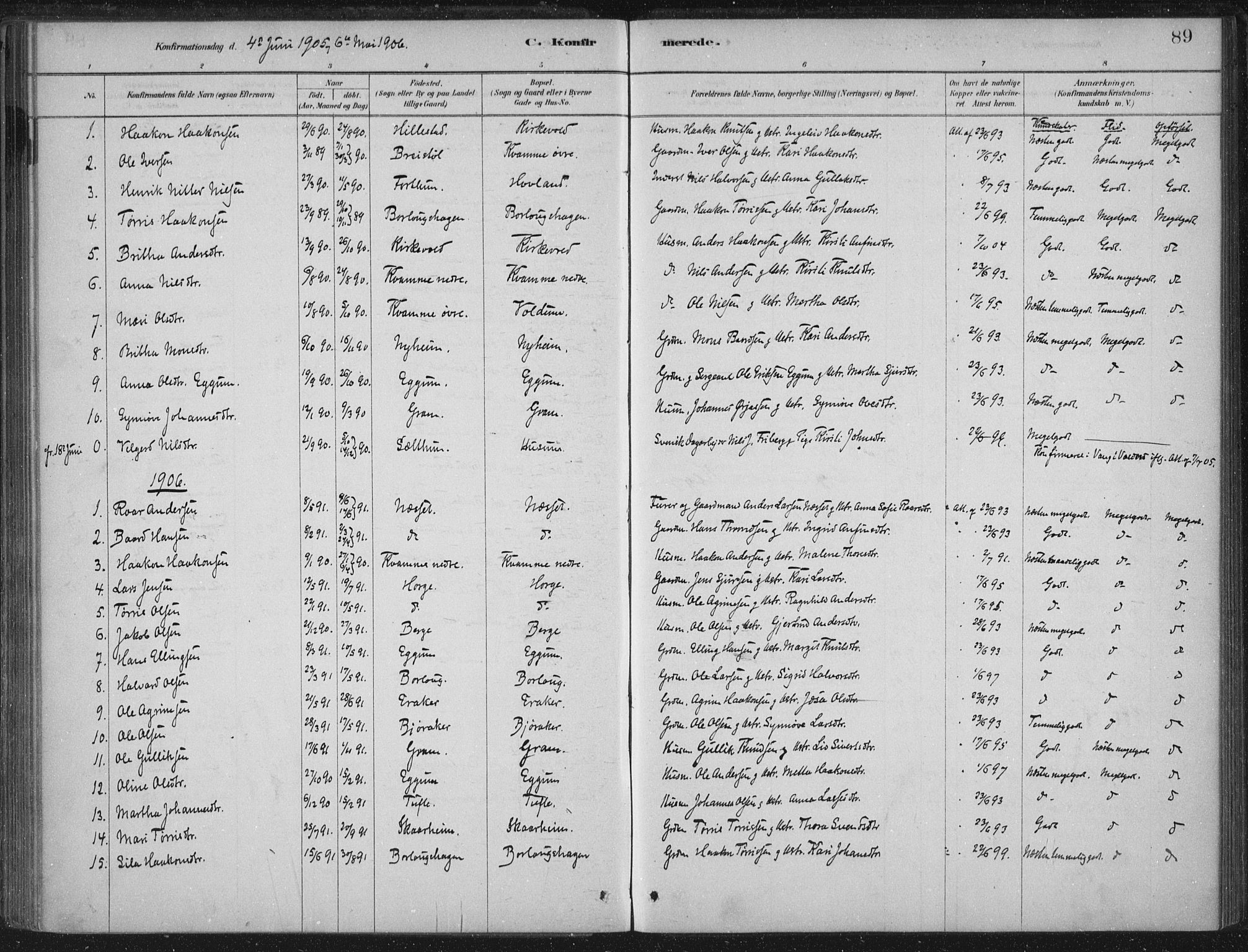 Lærdal sokneprestembete, AV/SAB-A-81201: Parish register (official) no. C  1, 1878-1911, p. 89