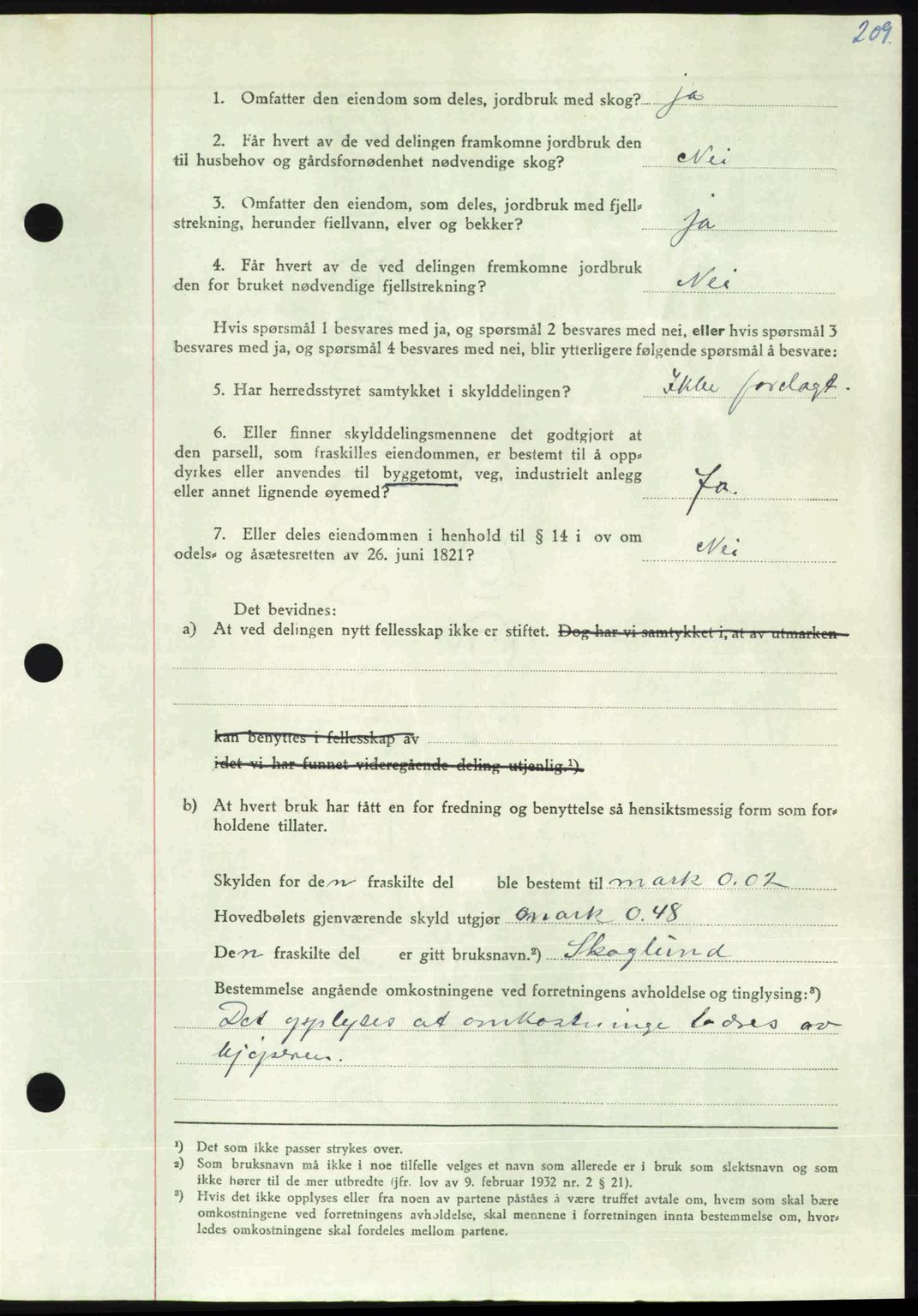 Nordmøre sorenskriveri, AV/SAT-A-4132/1/2/2Ca: Mortgage book no. A106, 1947-1947, Diary no: : 2215/1947