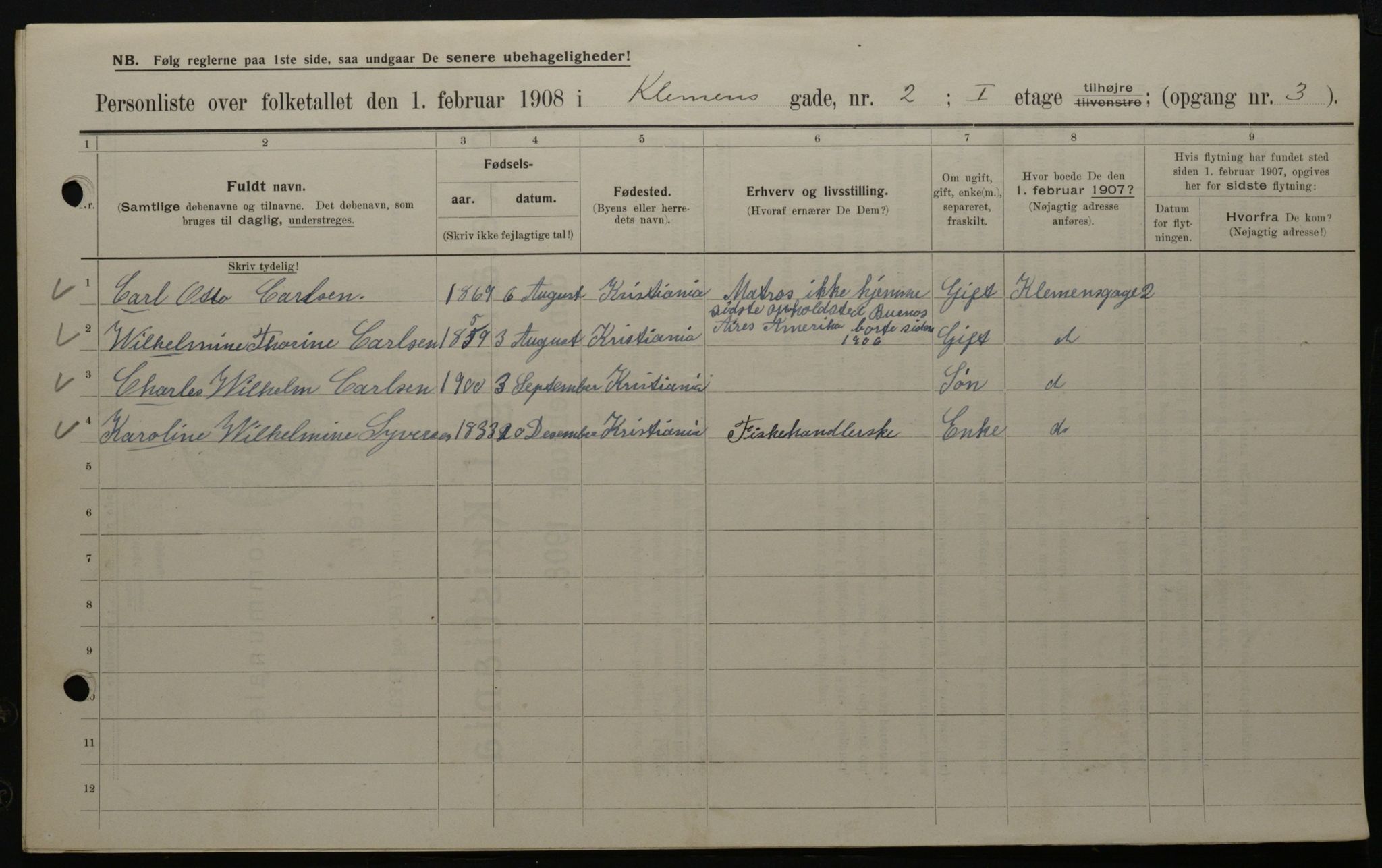 OBA, Municipal Census 1908 for Kristiania, 1908, p. 12002