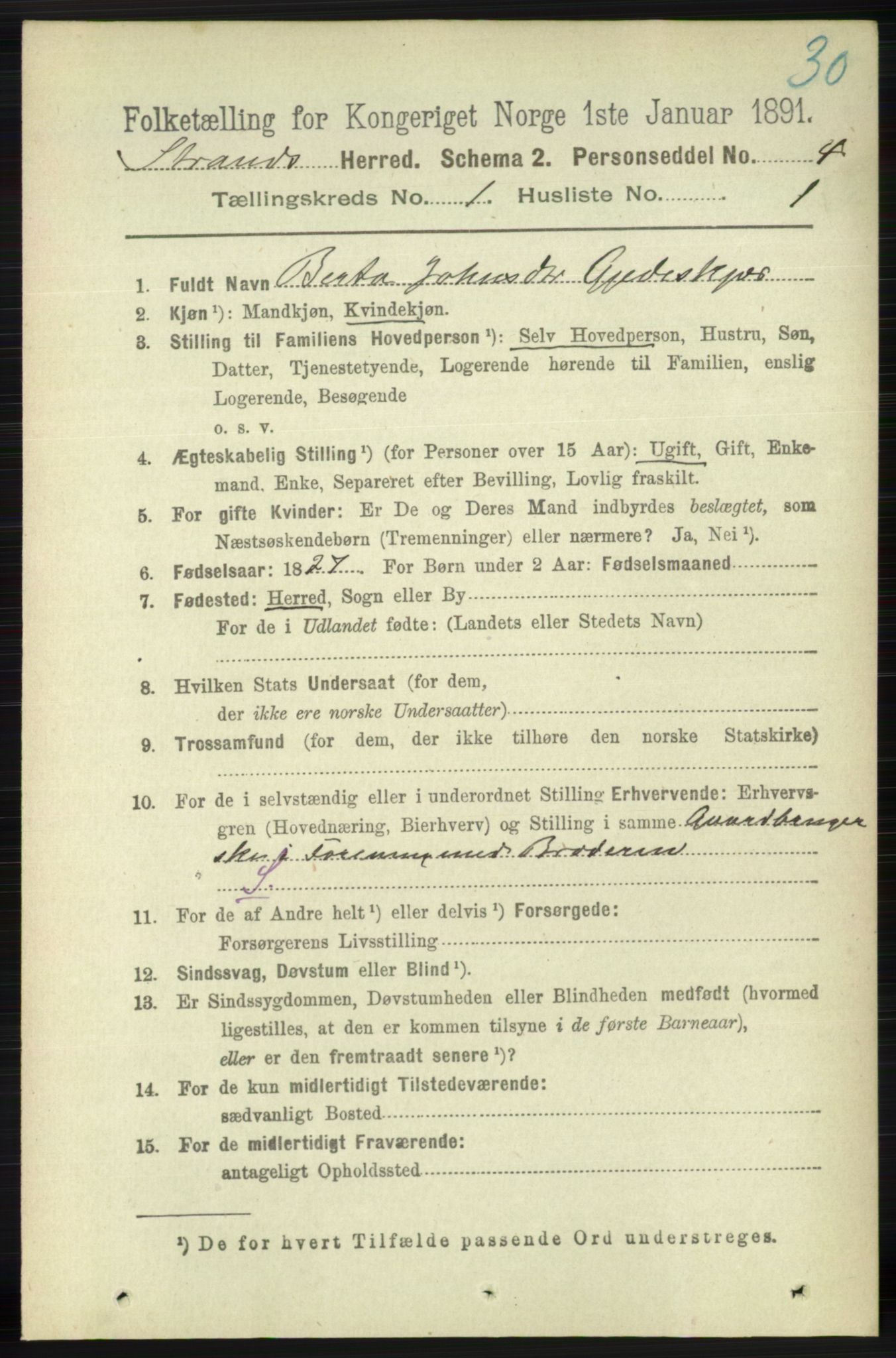 RA, 1891 census for 1130 Strand, 1891, p. 85