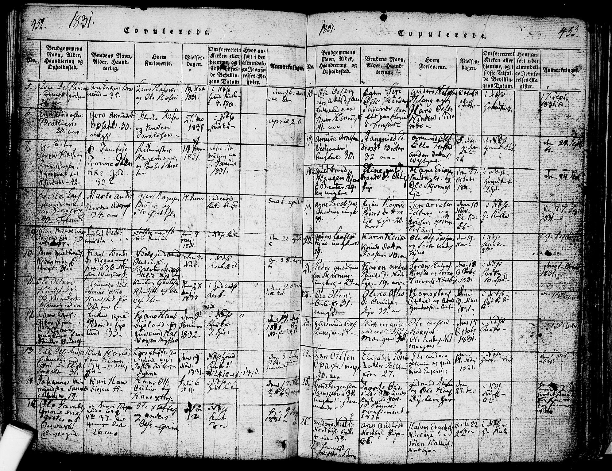 Nes prestekontor Kirkebøker, SAO/A-10410/F/Fa/L0005: Parish register (official) no. I 5, 1815-1835, p. 452-453