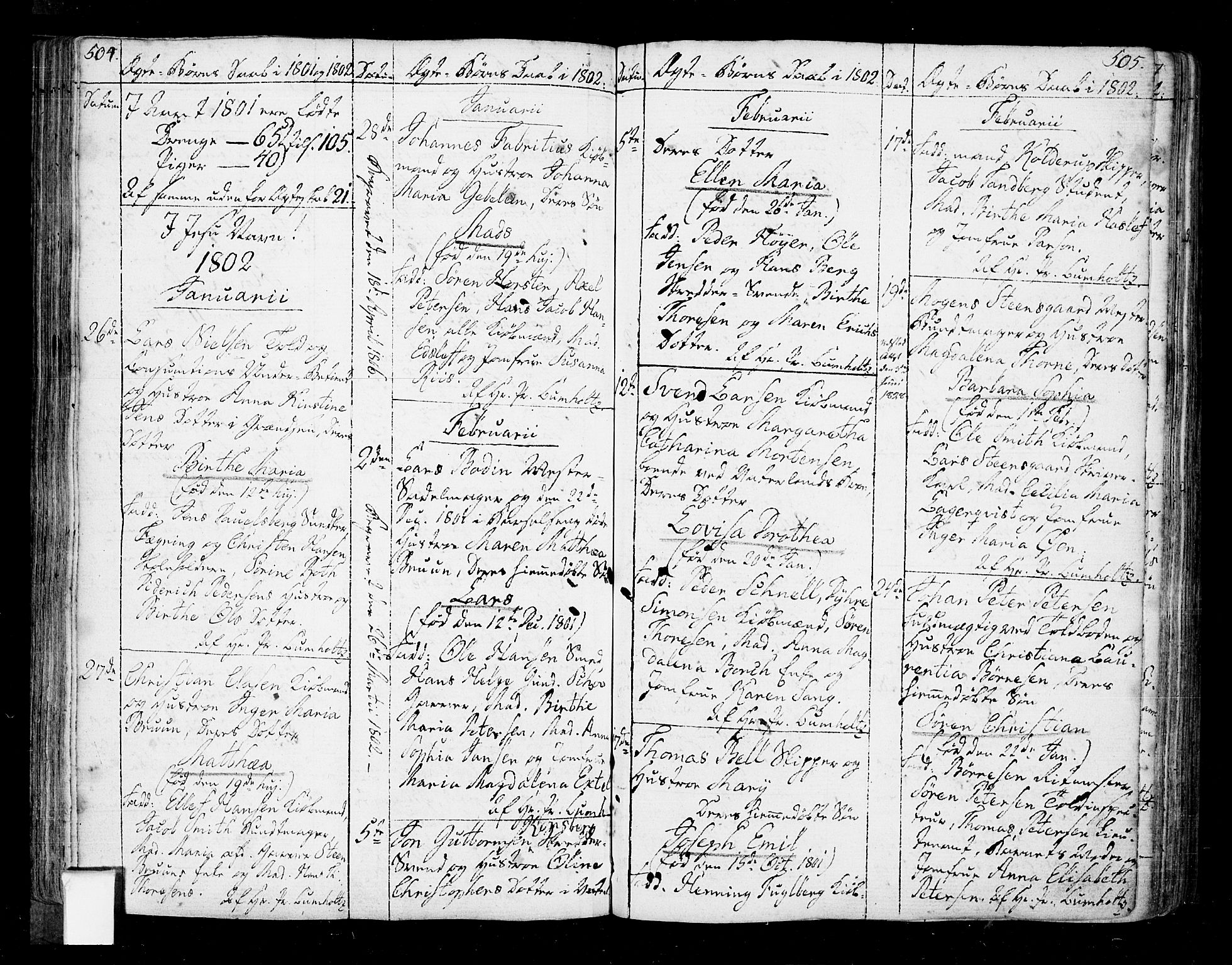 Oslo domkirke Kirkebøker, SAO/A-10752/F/Fa/L0005: Parish register (official) no. 5, 1787-1806, p. 504-505
