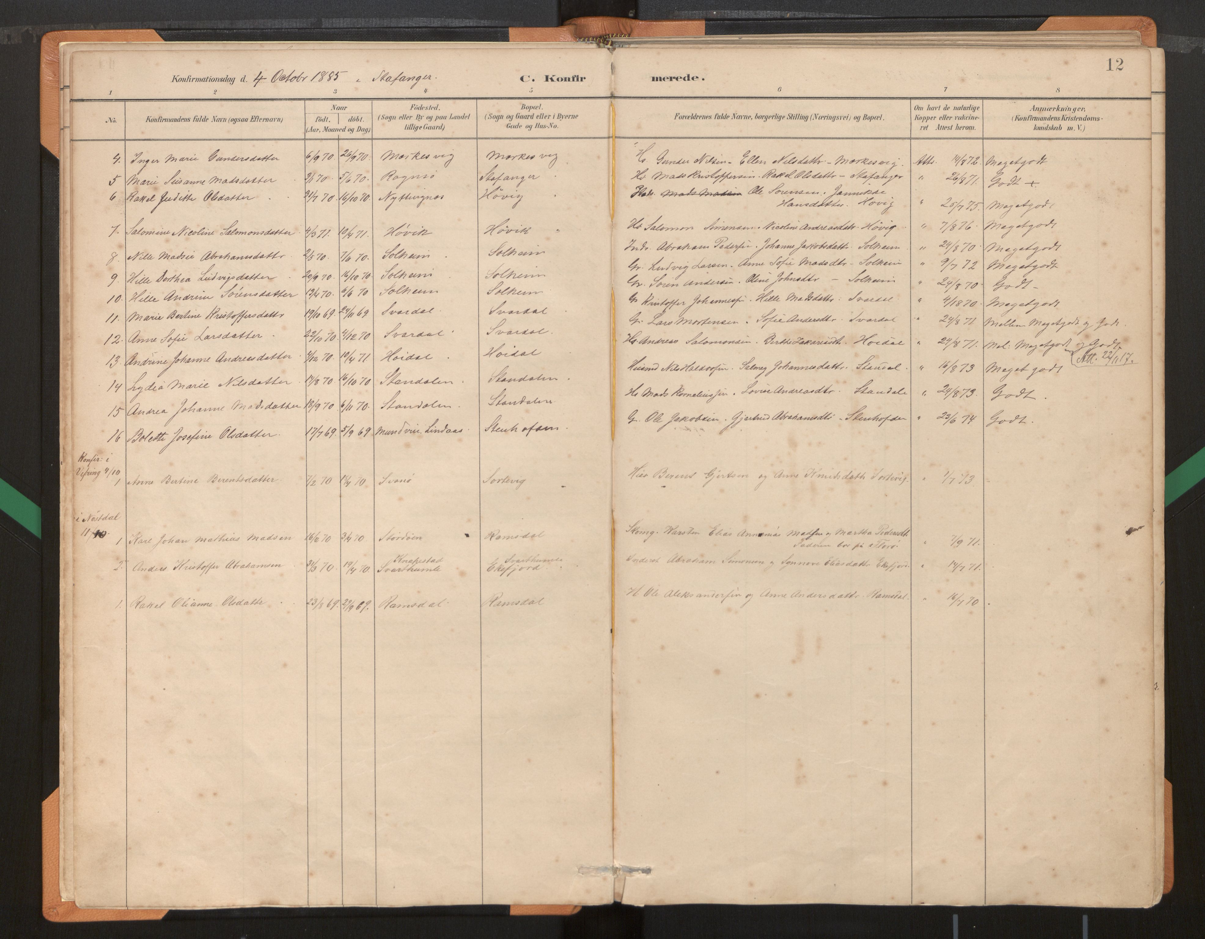 Kinn sokneprestembete, AV/SAB-A-80801/H/Haa/Haad/L0004: Parish register (official) no. D 4, 1883-1944, p. 12