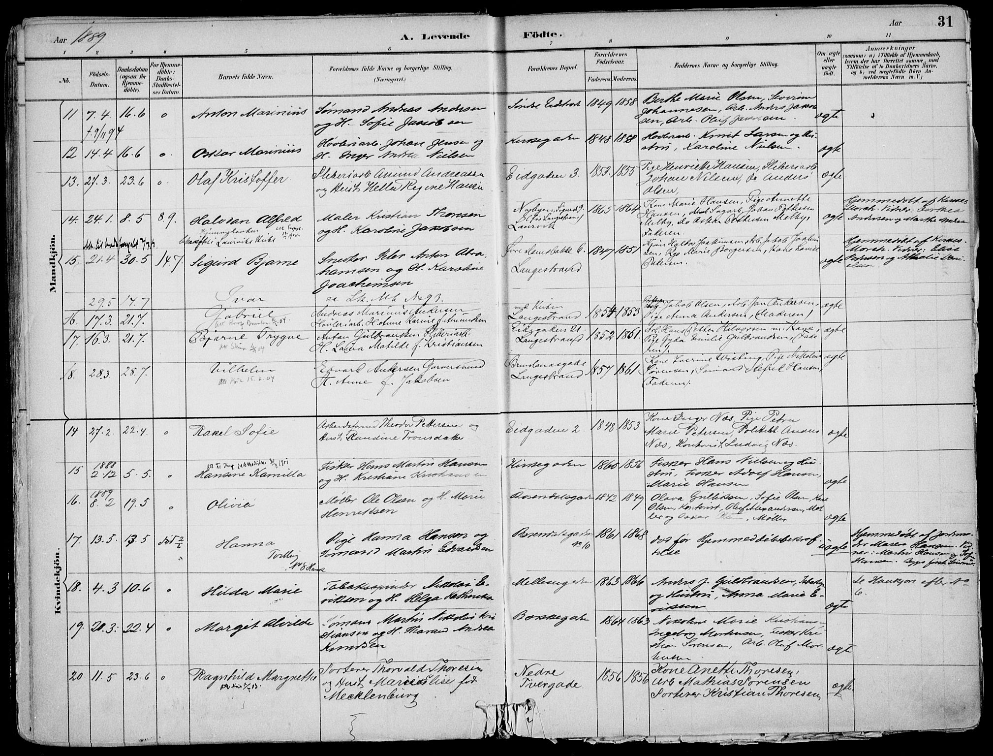 Larvik kirkebøker, SAKO/A-352/F/Fb/L0004: Parish register (official) no. II 4, 1884-1902, p. 31