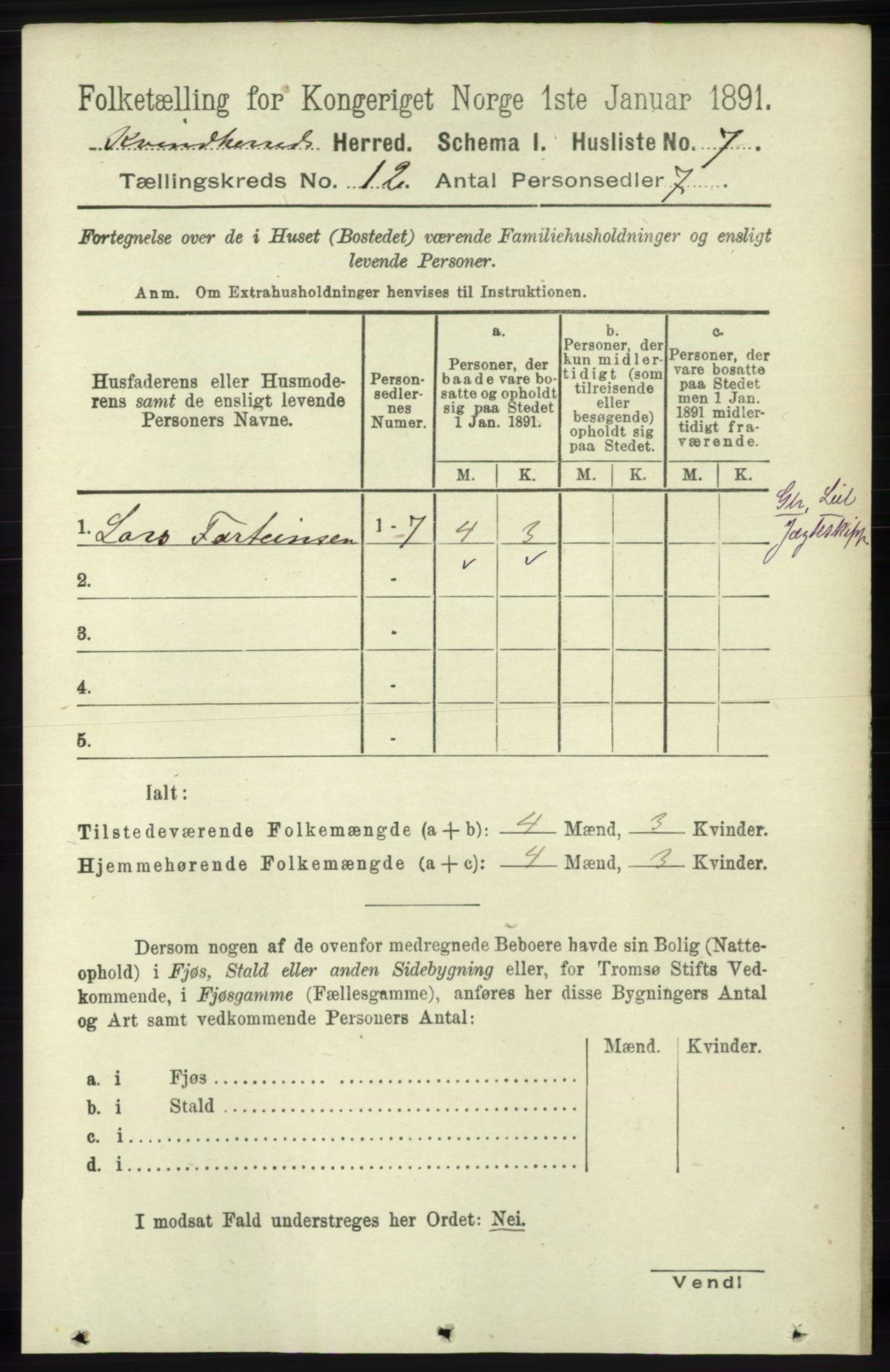 RA, 1891 census for 1224 Kvinnherad, 1891, p. 3926